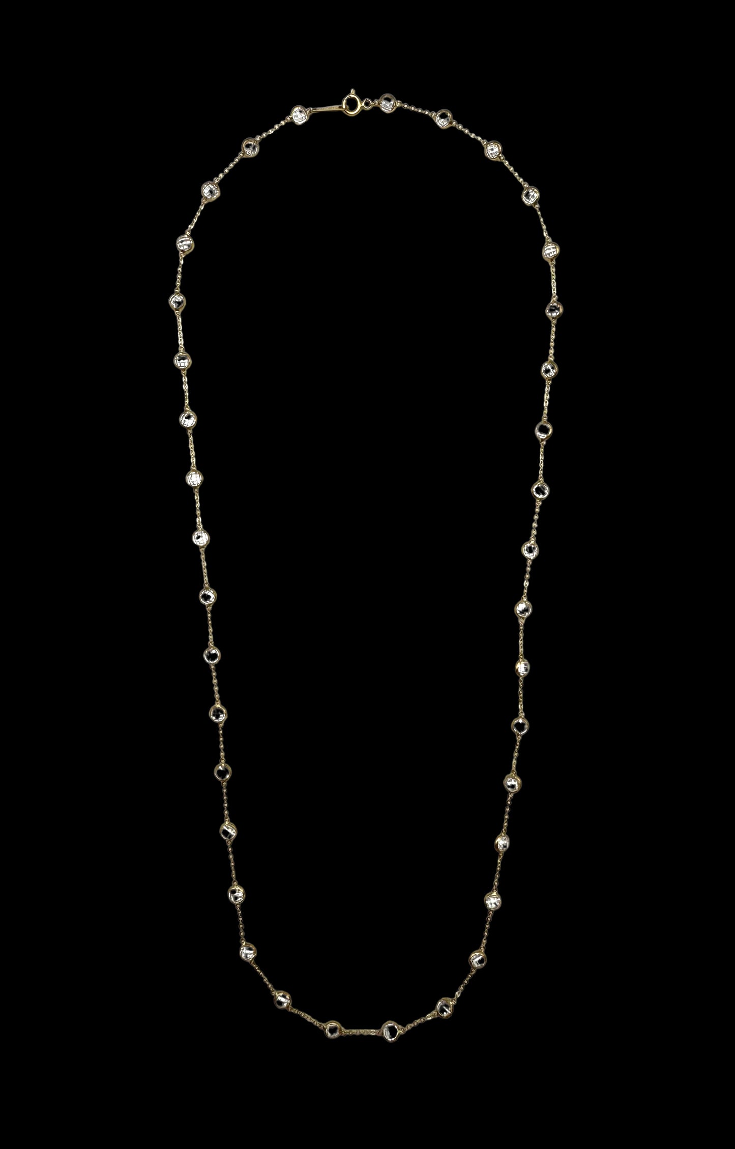 Solid 14K Gold Necklace with White Lab-Created Gemstone – Pure Elegance