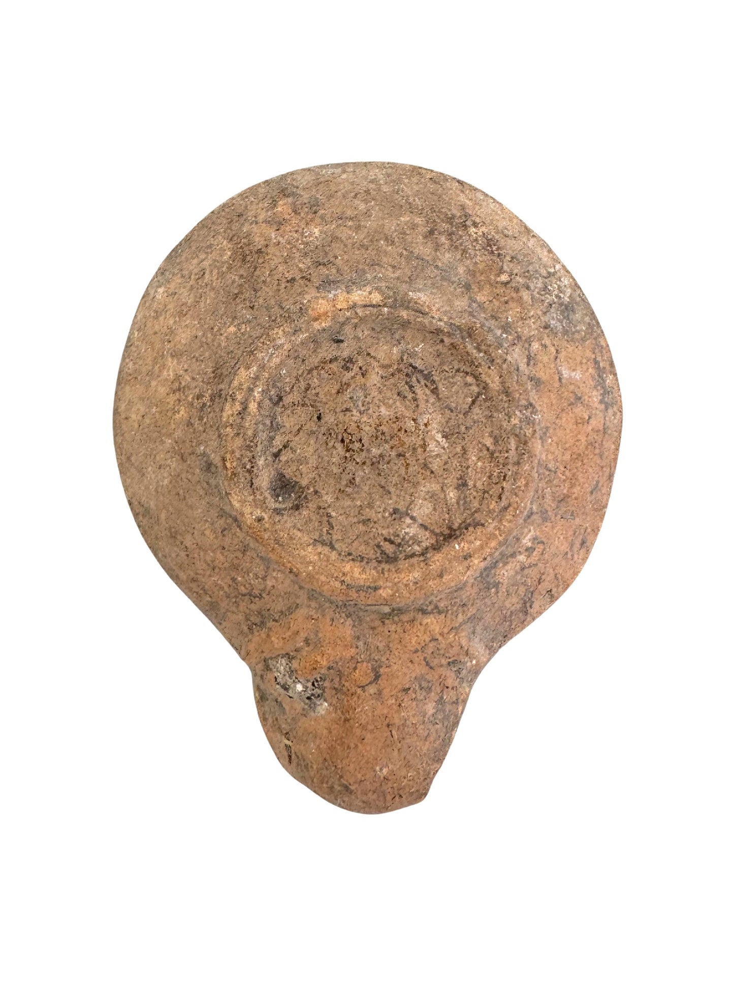 Terracotta Jewish decorated Oil Lamp