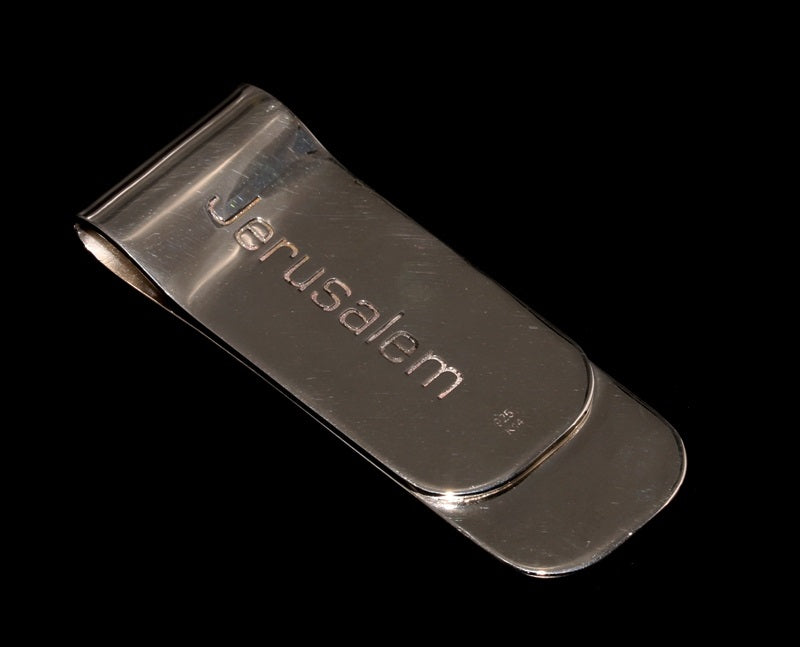 Masada Prutah of The First Jewish Revolt Set in Sterling Silver & 18K Gold Money Clip