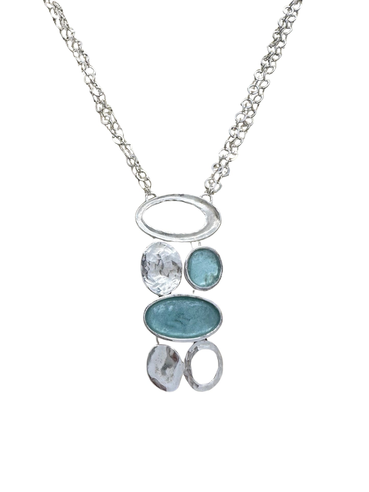 Ancient Roman Glass Sterling Silver Necklace – “Fragments of Eternity