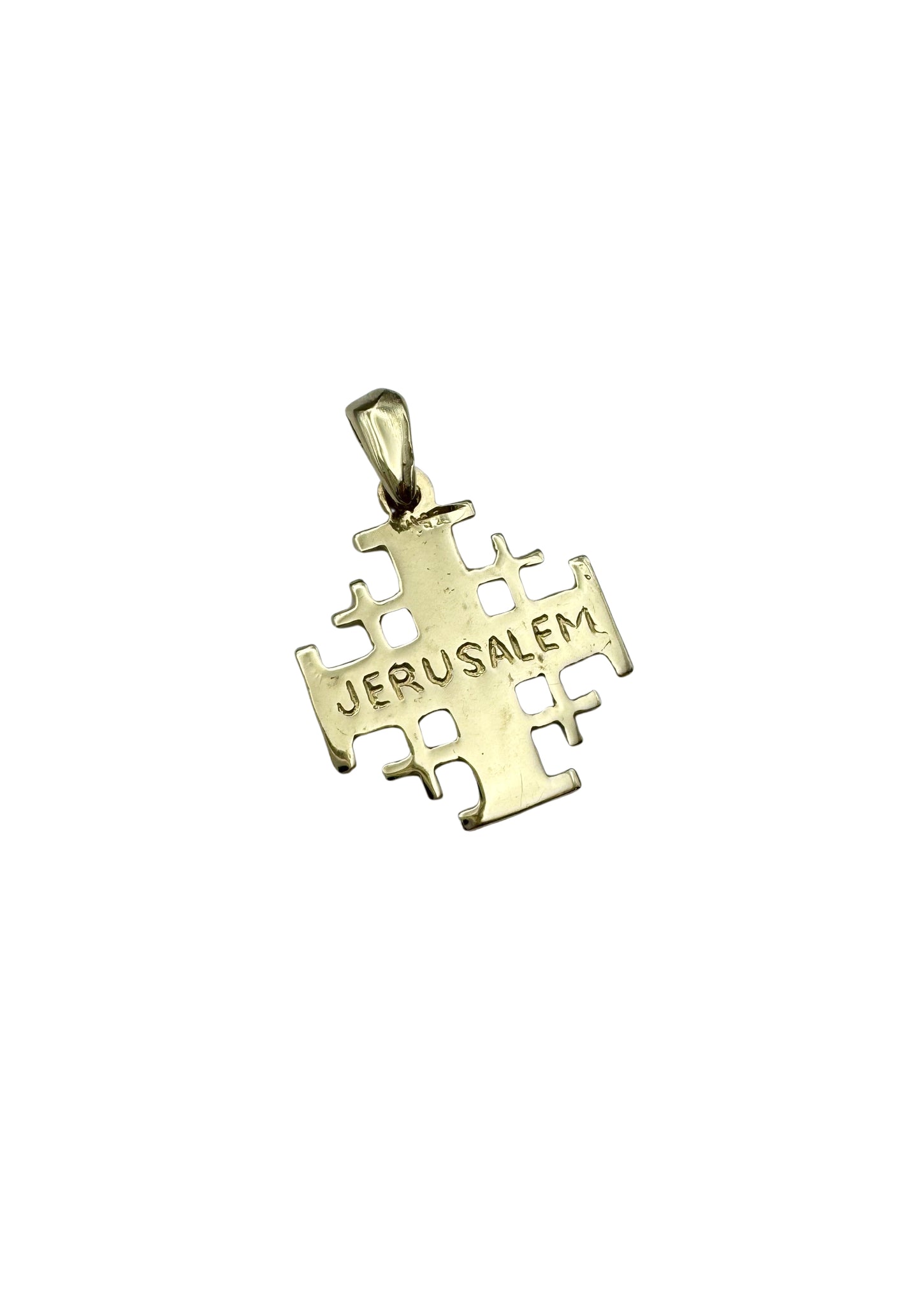 14K Gold Jerusalem Cross Pendant – A Sacred Symbol of Faith and Heritage