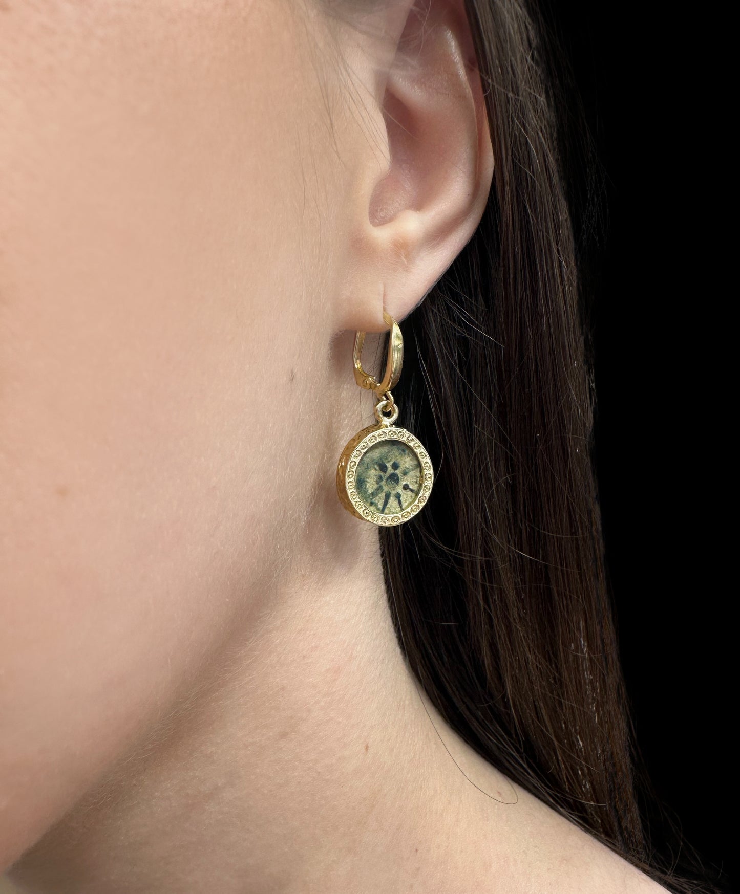 Ancient Widow’s Mite Jewish Maccabean Coin Set in 14k Gold Pendant