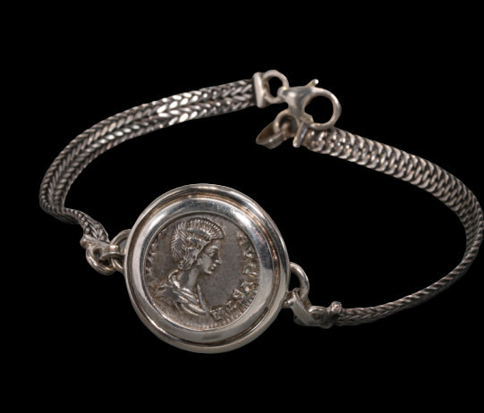 Julia Domna Silver Denarius in A Sterling Silver Bracelet