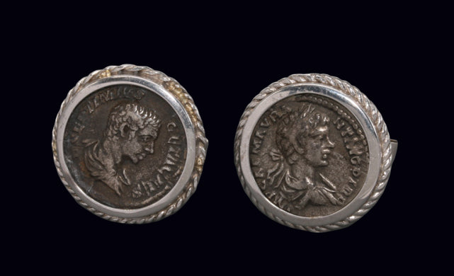 Ancient Roman Silver Denarii Cufflinks – “Imperial Echoes”