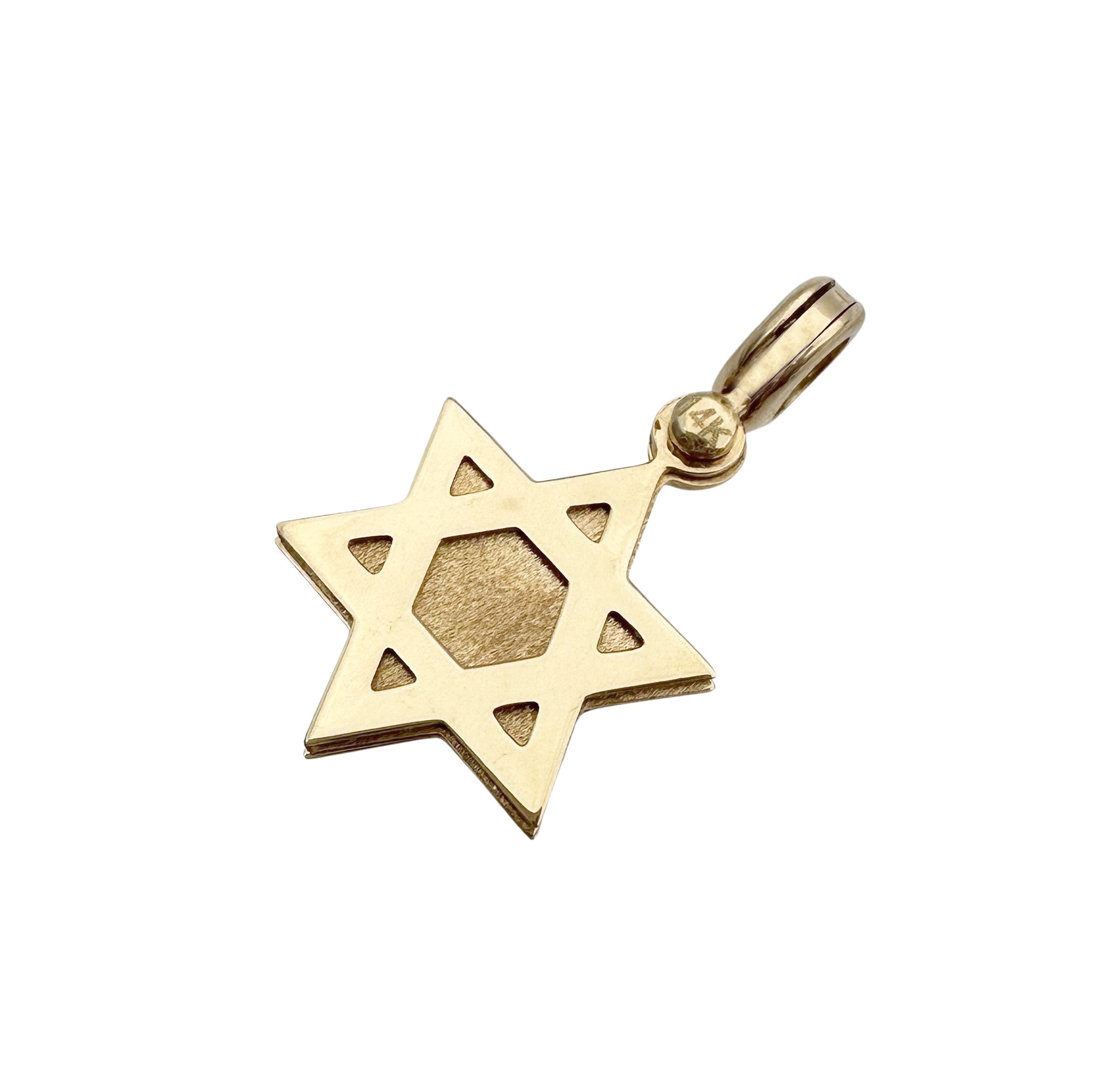 14k Gold 3 in 1 Gold Chai & Star of David Pendant