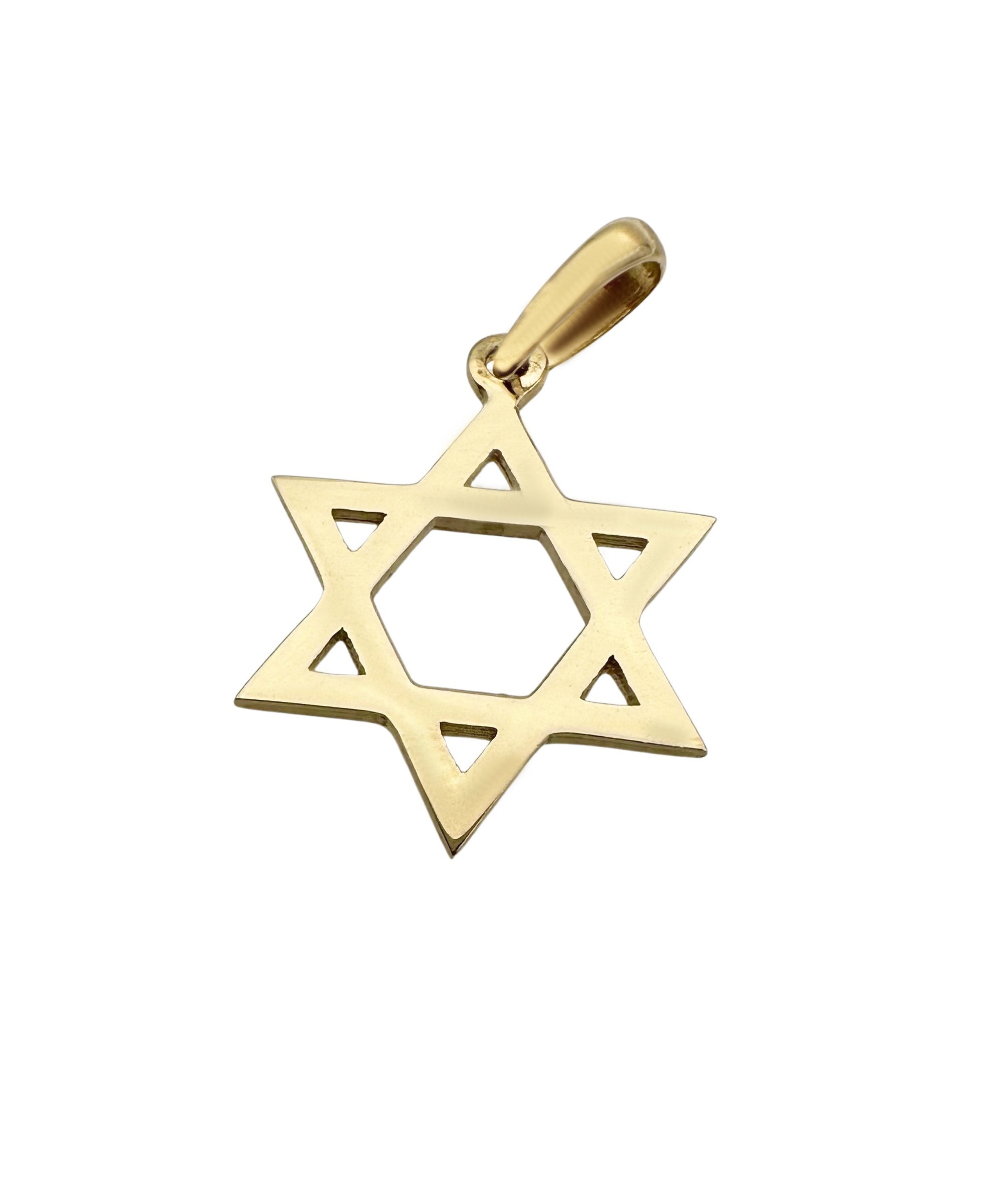 Classic 14K Gold Star of David Magen David Pendant