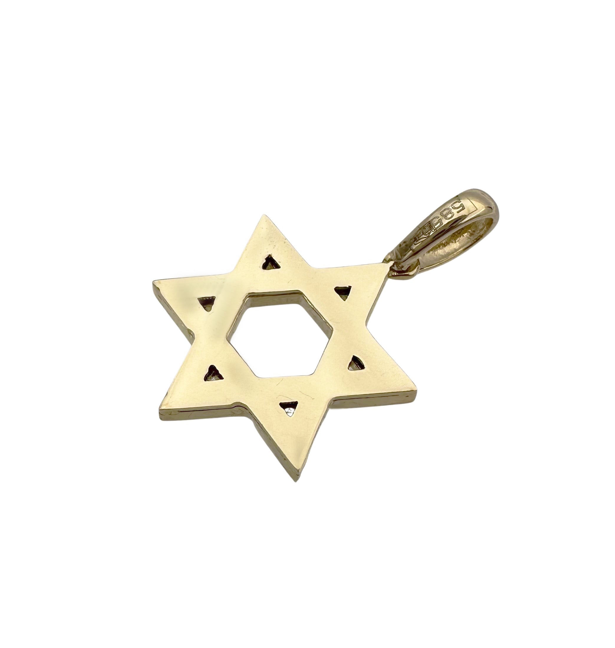 Classic 14k Gold and Onyx Stone Star of David Pendant