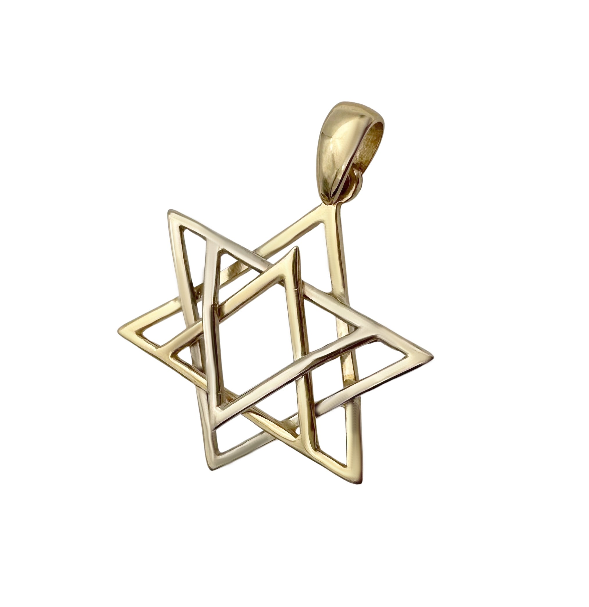 14k Gold Handmade two-tone Star of David Magen David Pendant