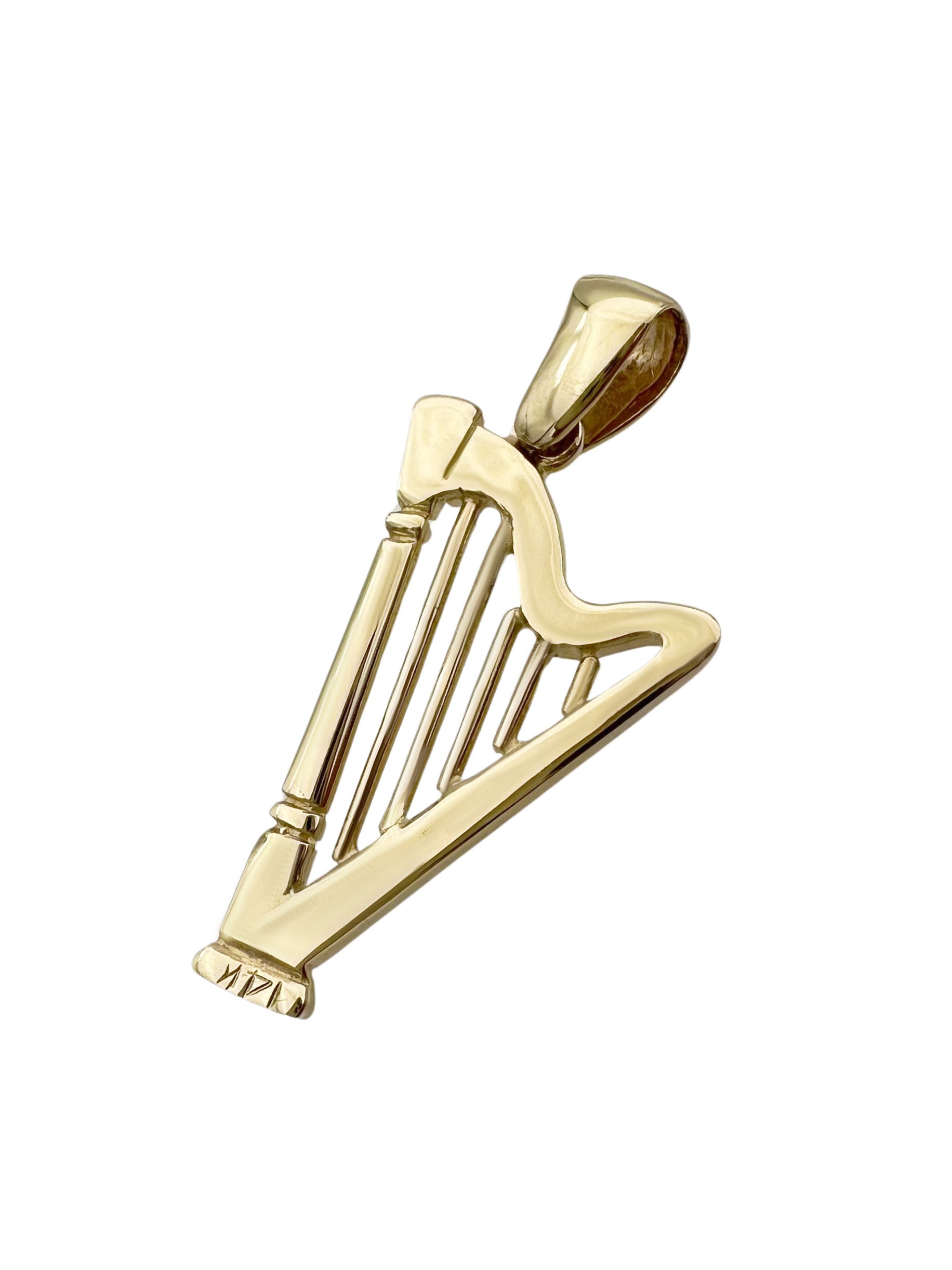 14k Gold David Harp Lyre Kinor Nevel David Pendant