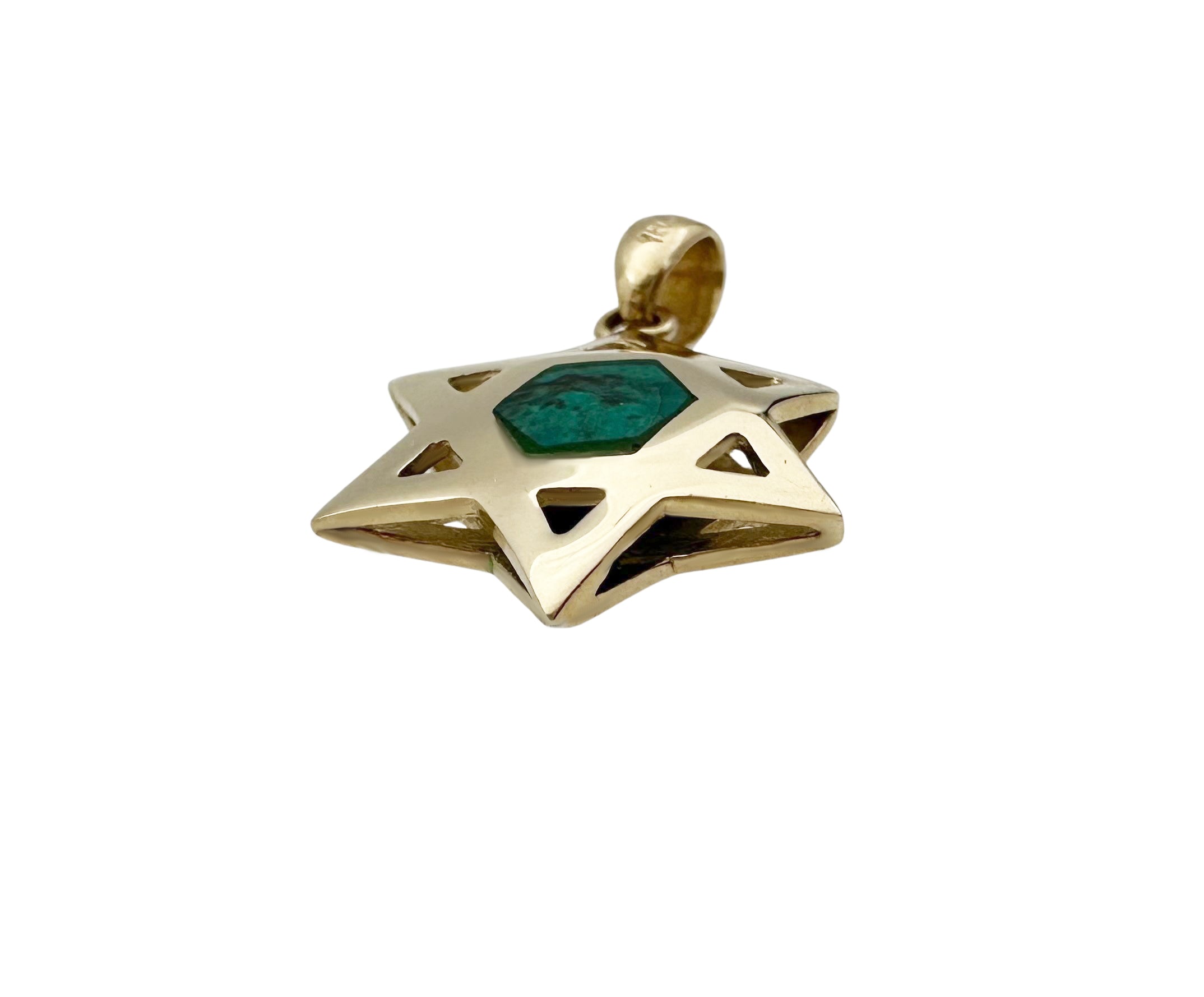 Classic 14k Gold & Eilat Stone Double-Sided  Star of David  Pendant