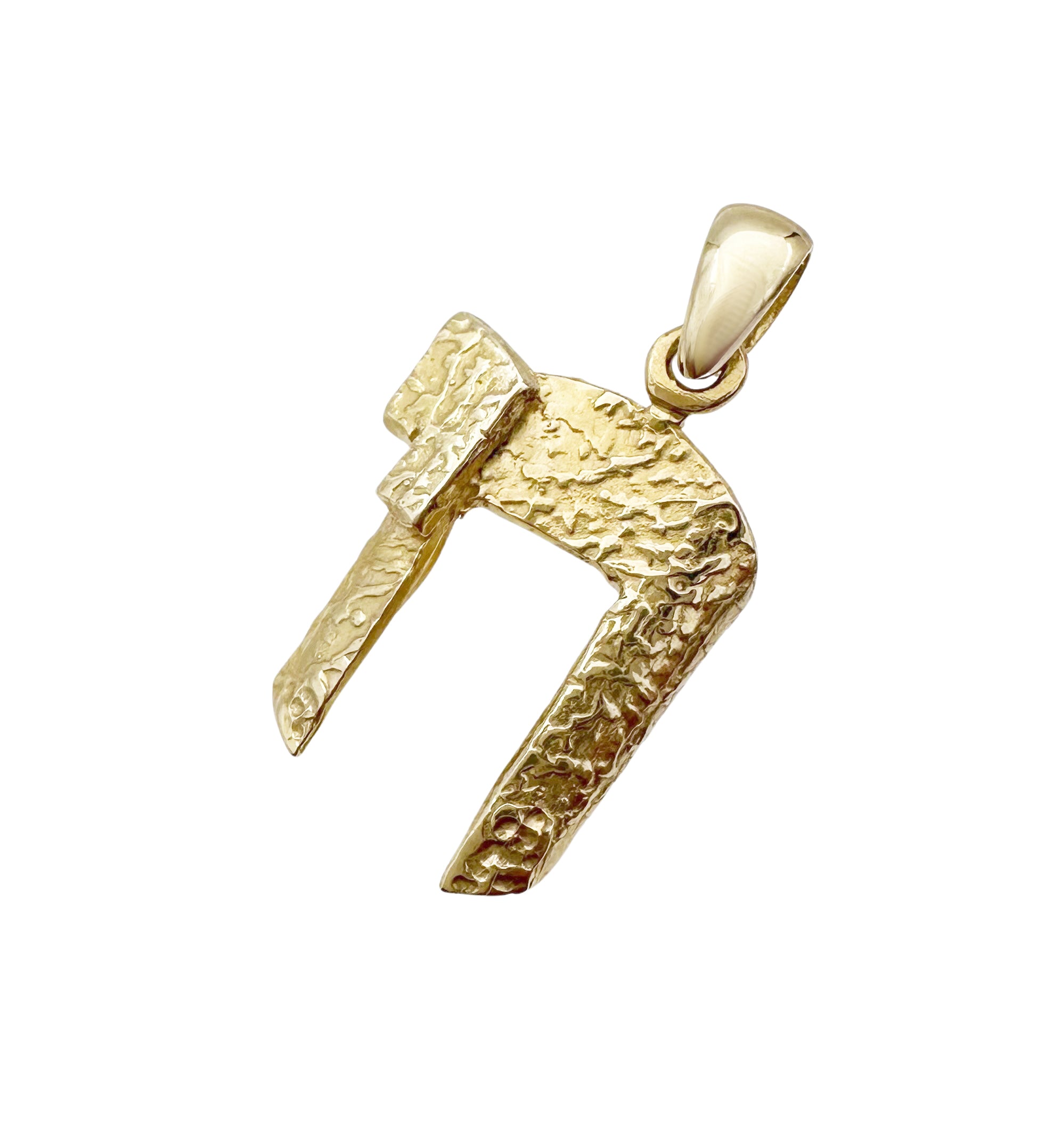 Handmade 14k Gold Chai Pendant