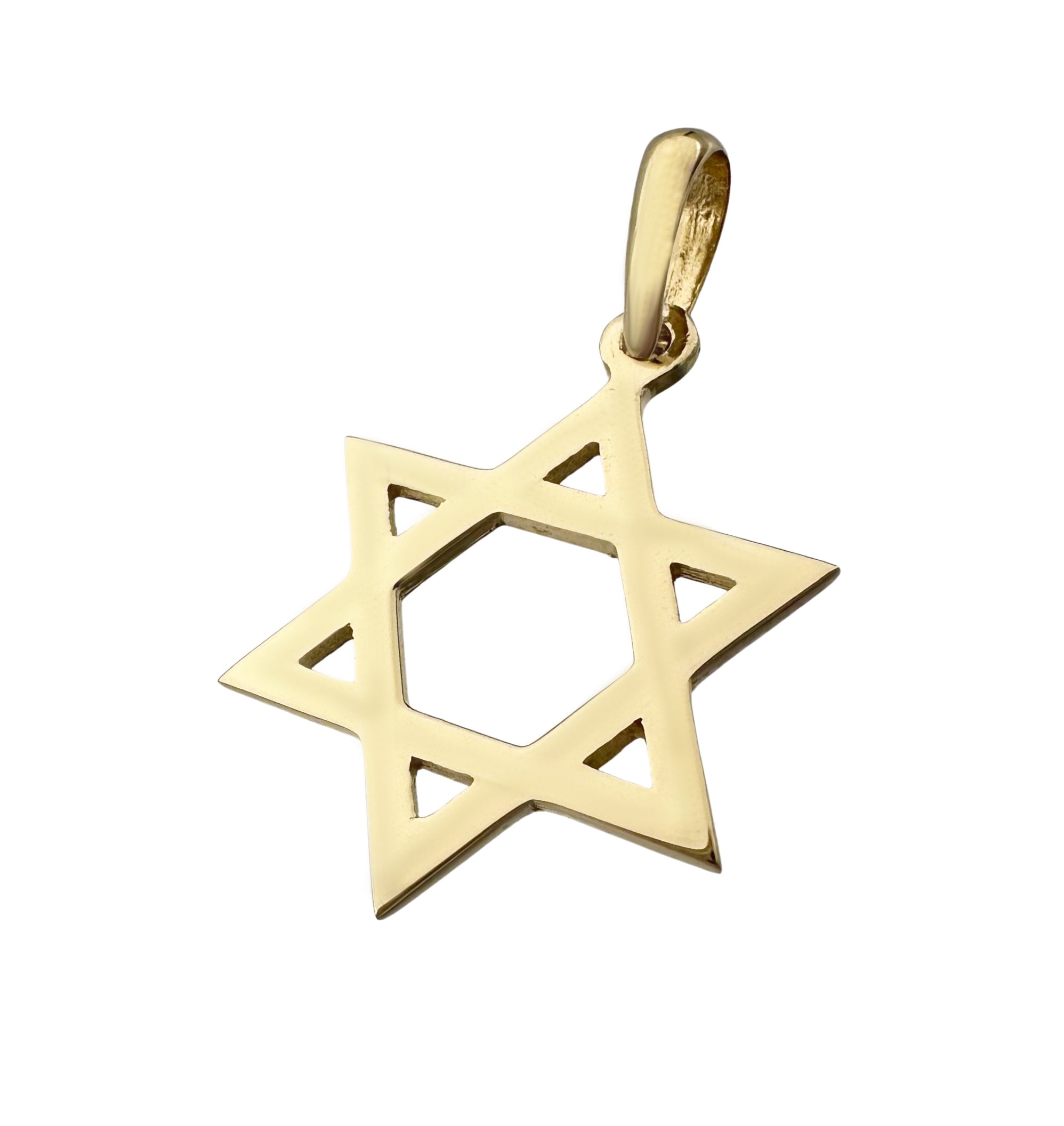 Classic 14K Gold Star of David Magen David Pendant