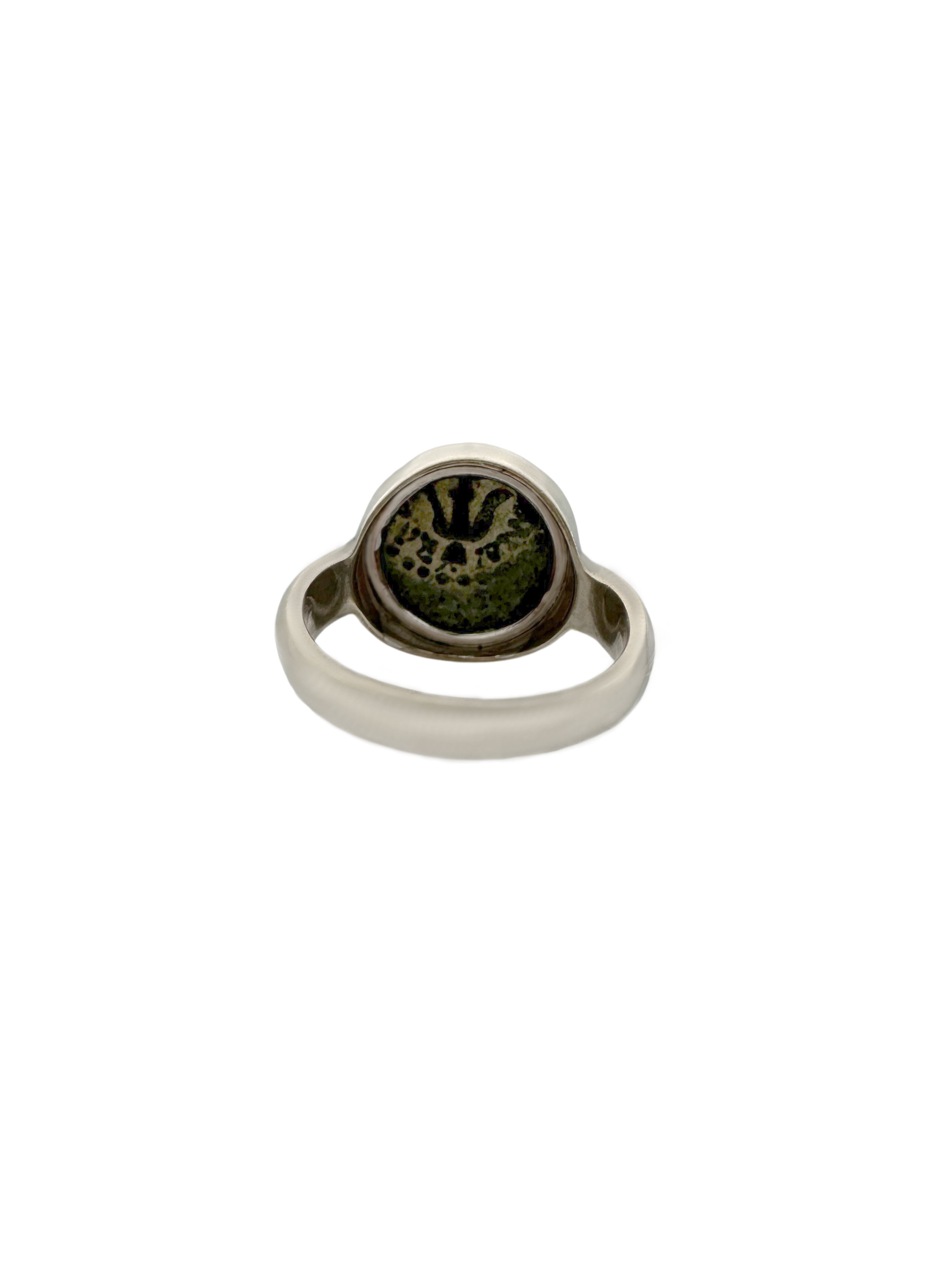 Ancient Widow’s Mite / Jewish Hasmonean Coin Set in Sterling Silver Ring