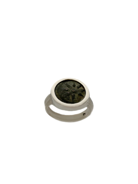 Ancient Widow’s Mite / Jewish Hasmonean Coin Set in Sterling Silver Ring