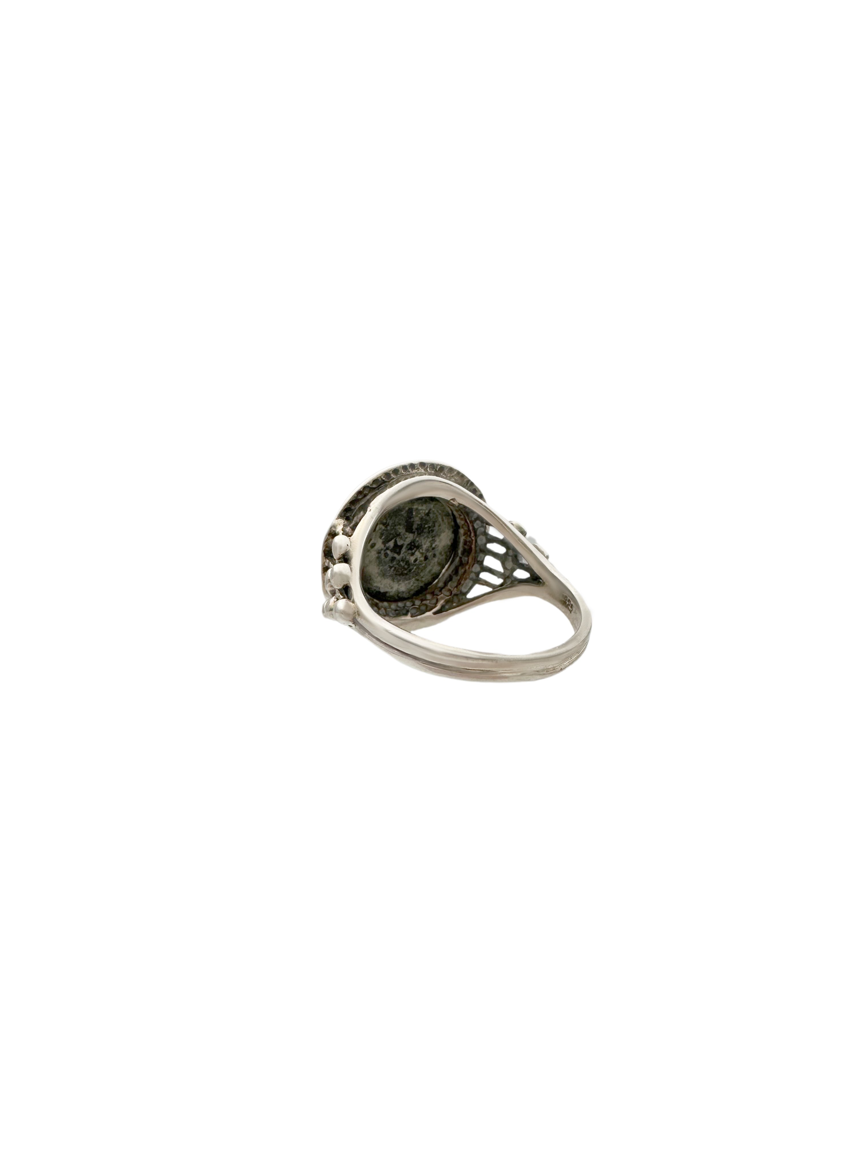 Ancient Widow’s Mite / Jewish Hasmonean Coin Set in Decorated Sterling Silver Ring