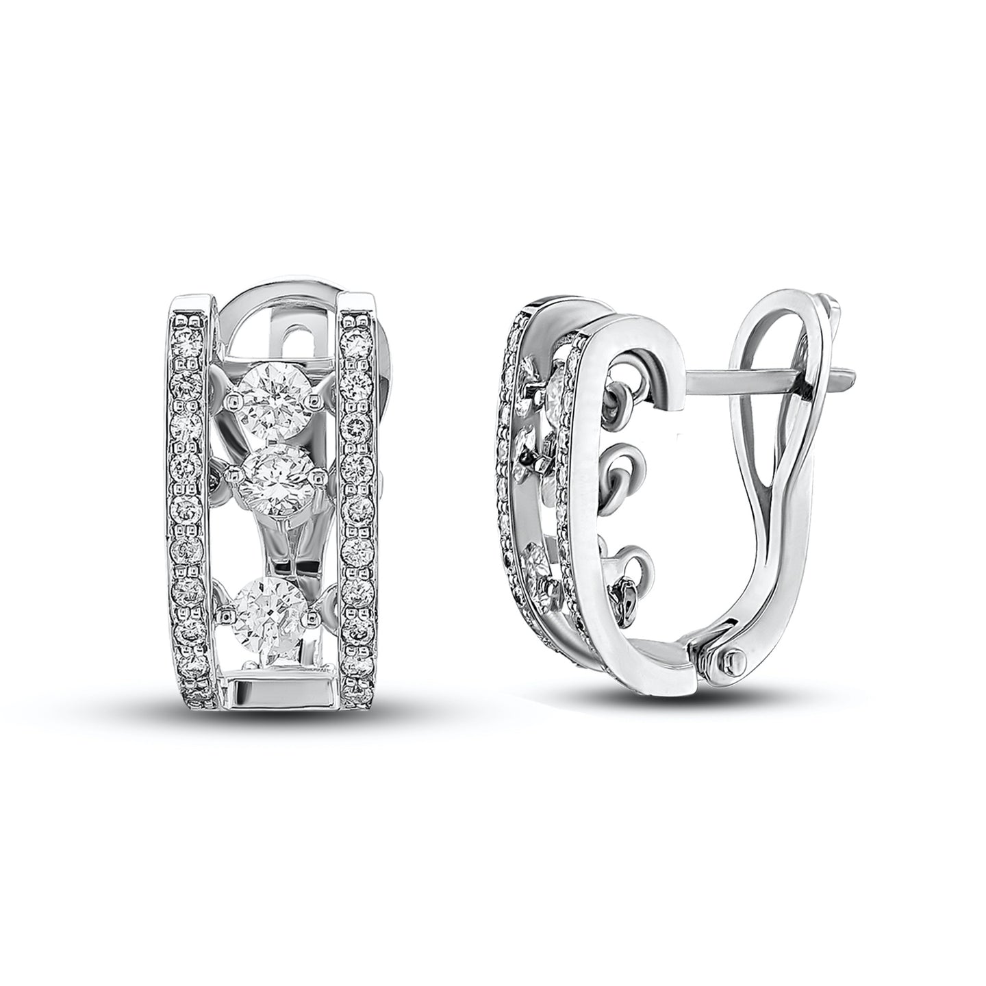 18K White Gold and Diamonds Salsa Earrings