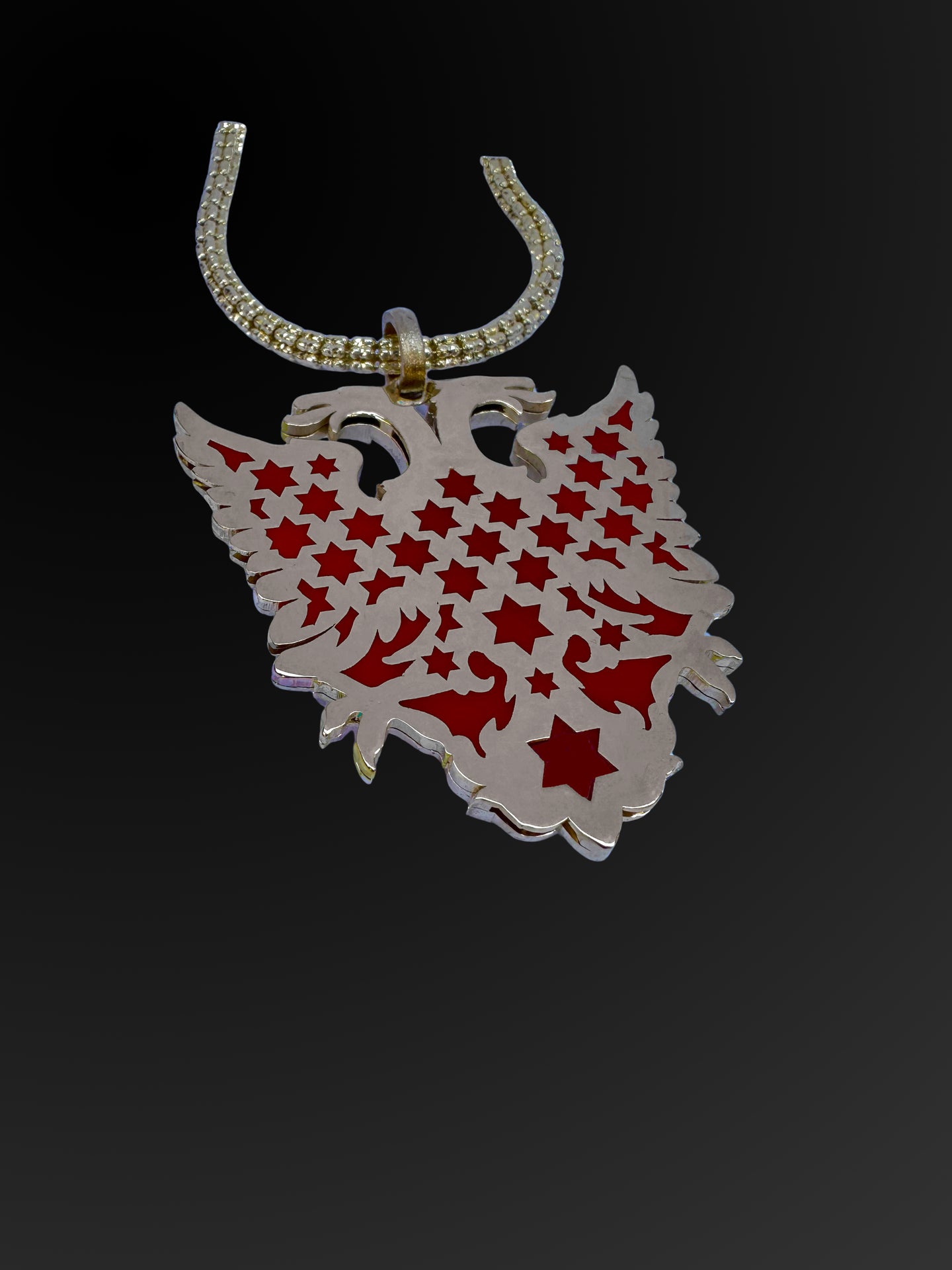 14K Gold Double-Headed Eagle Pendant with Star of David - Premium Judaica Jewelry