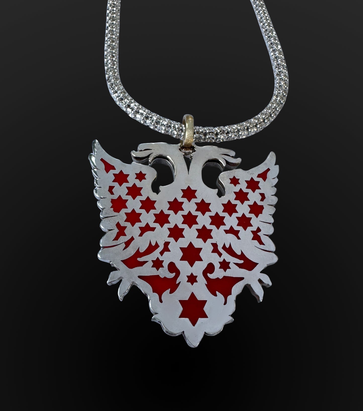 14K Gold Double-Headed Eagle Pendant with Star of David - Solid Gold Judaica Jewelry