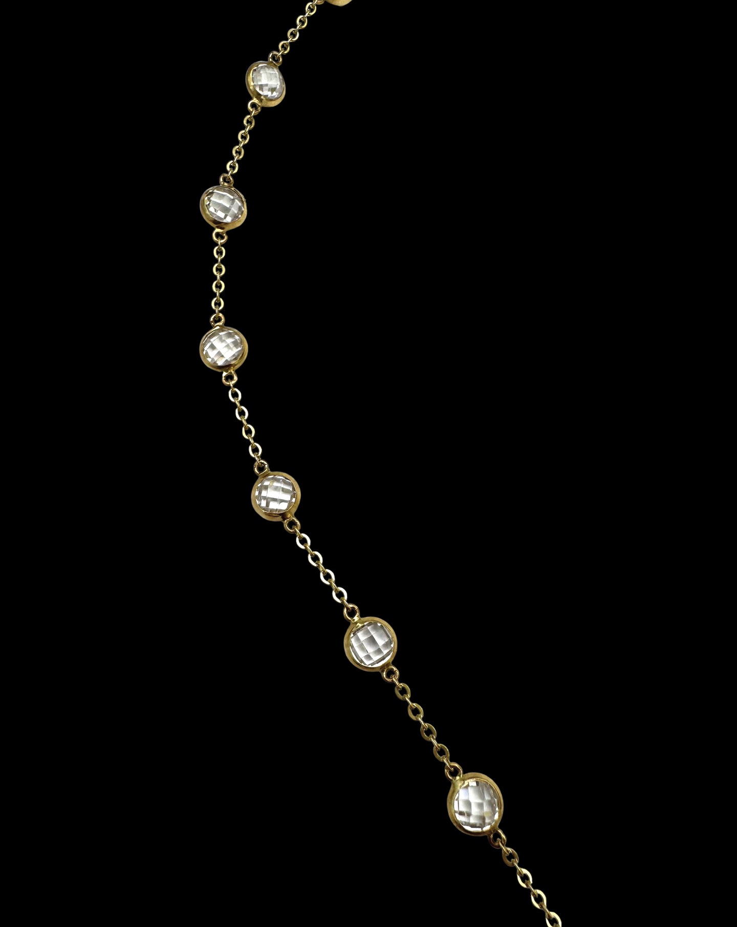 Solid 14K Gold Necklace with White Lab-Created Gemstone – Pure Elegance