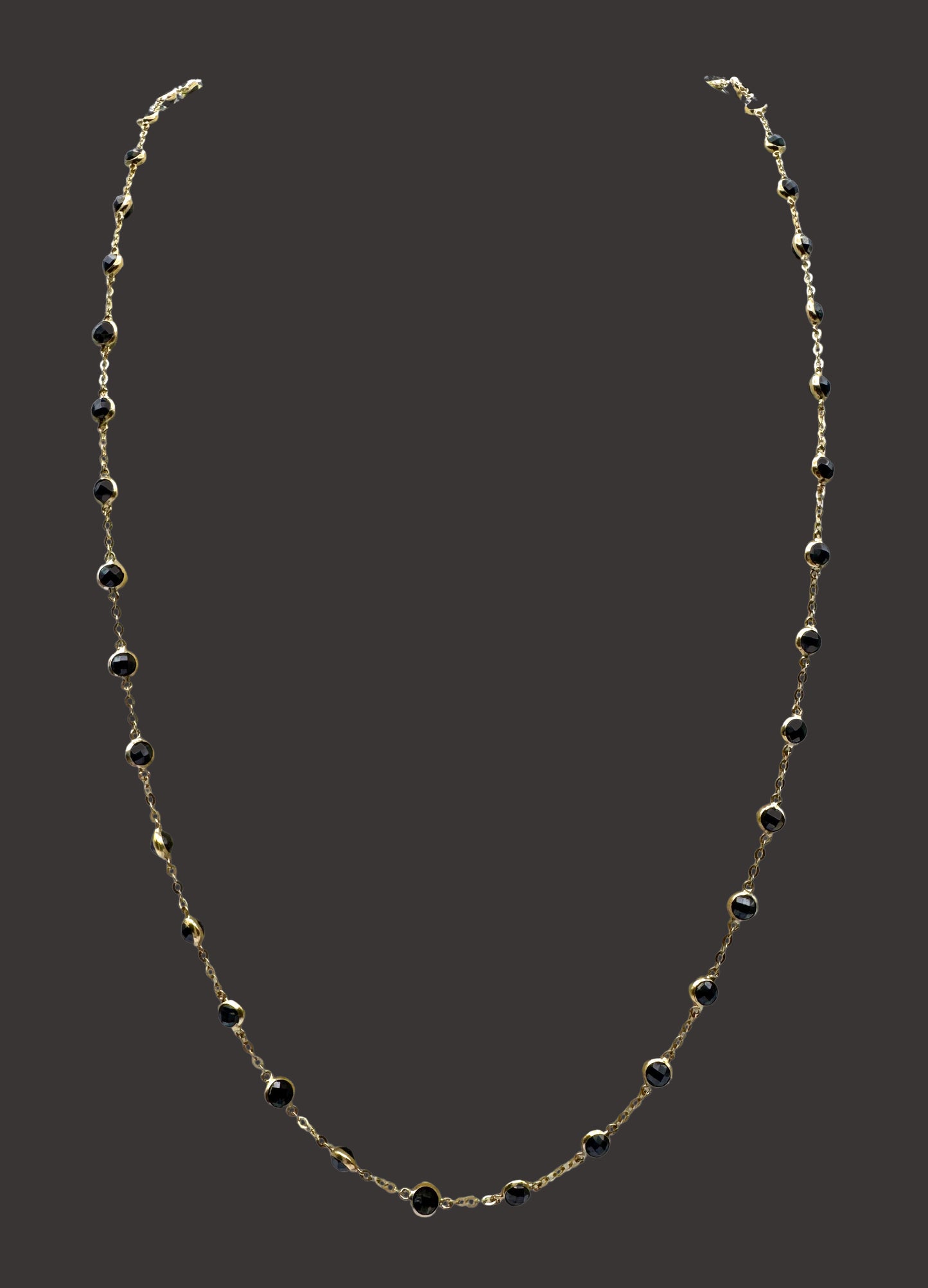 Solid 14K Gold Onyx Necklace – Timeless Elegance in Black & Gold