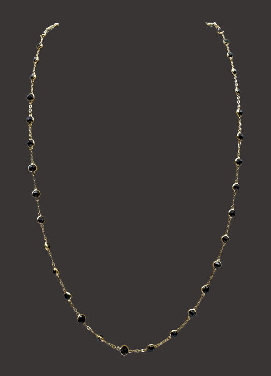 Solid 14K Gold Onyx Necklace – Timeless Elegance in Black & Gold