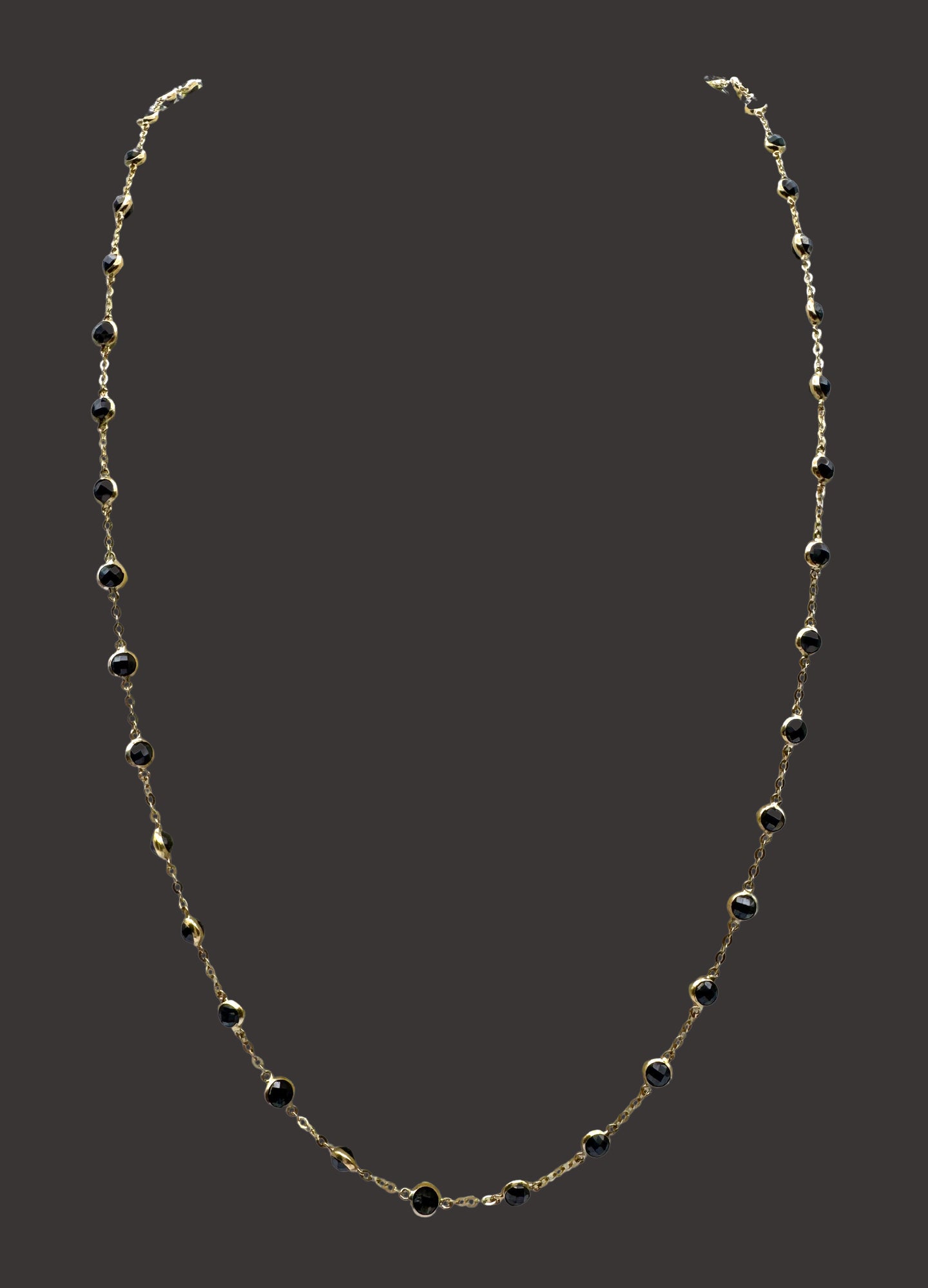 Solid 14K Gold Onyx Necklace – Timeless Elegance in Black & Gold