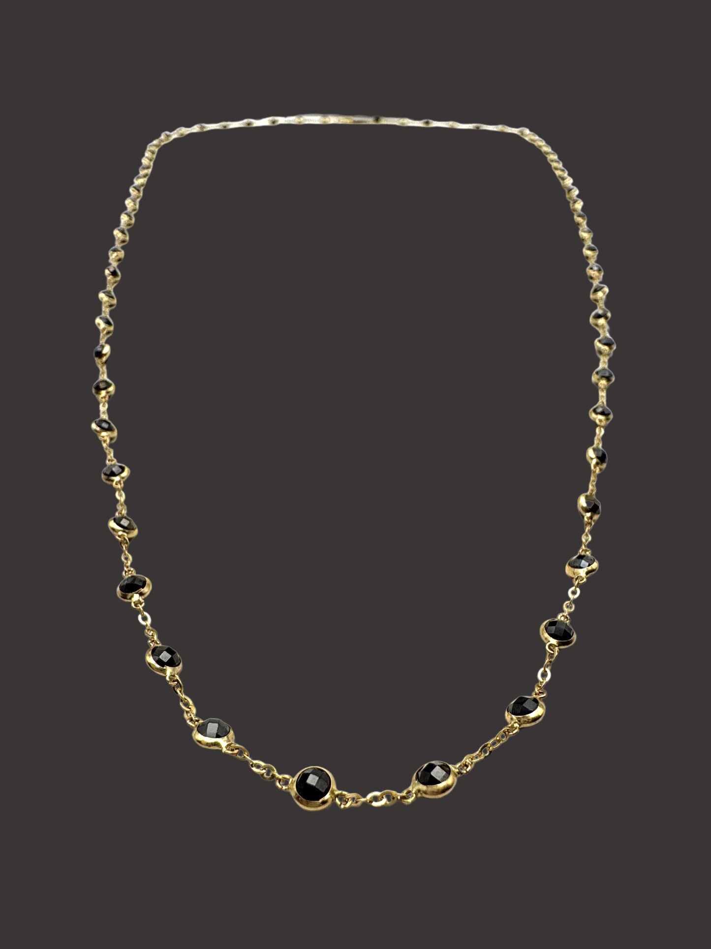 Solid 14K Gold Onyx Necklace – Timeless Elegance in Black & Gold