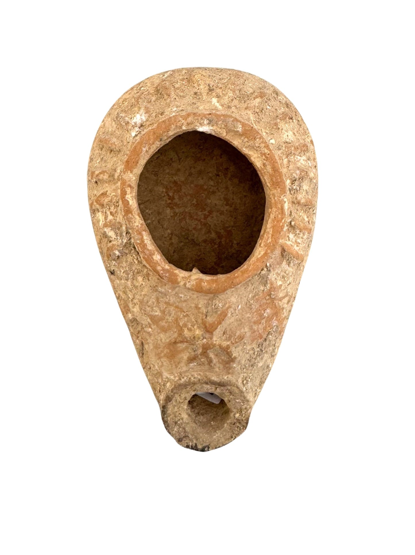 Ancient Early Christianity Byzantine Oil Lamp with cross motif