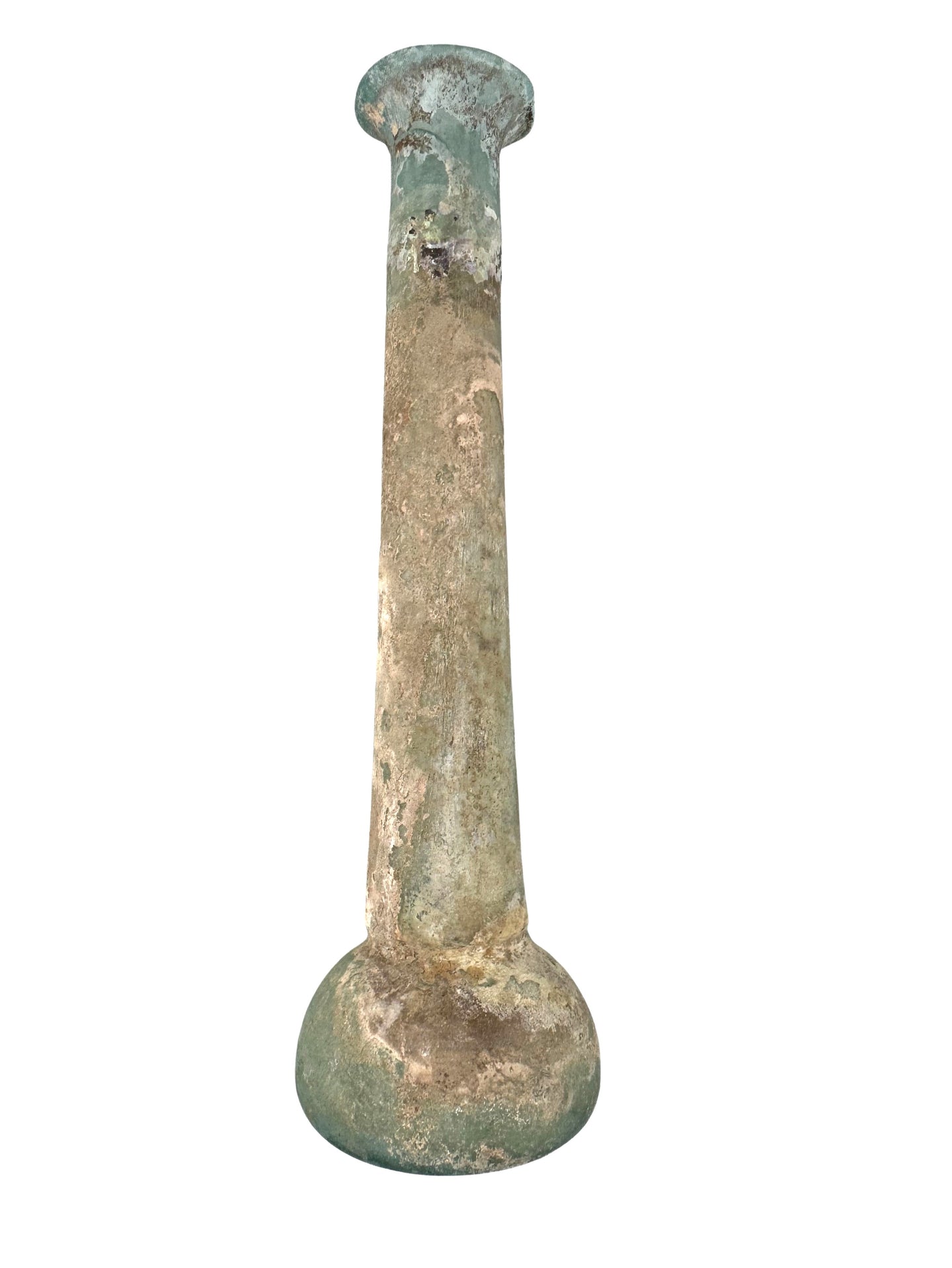 Large Ancient Roman Glass Cosmetic Flask