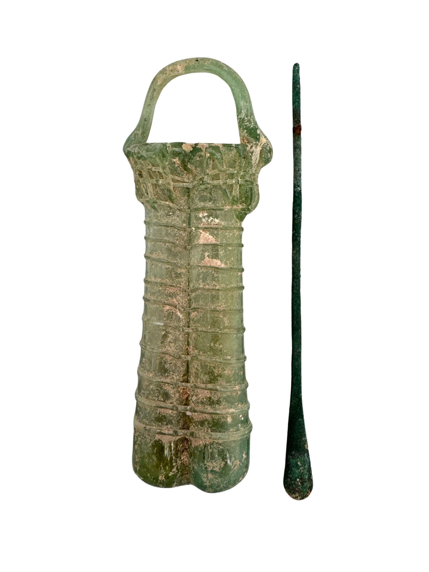 Ancient Roman Double Barrel Kohl Tube with Cosmetic Spatula