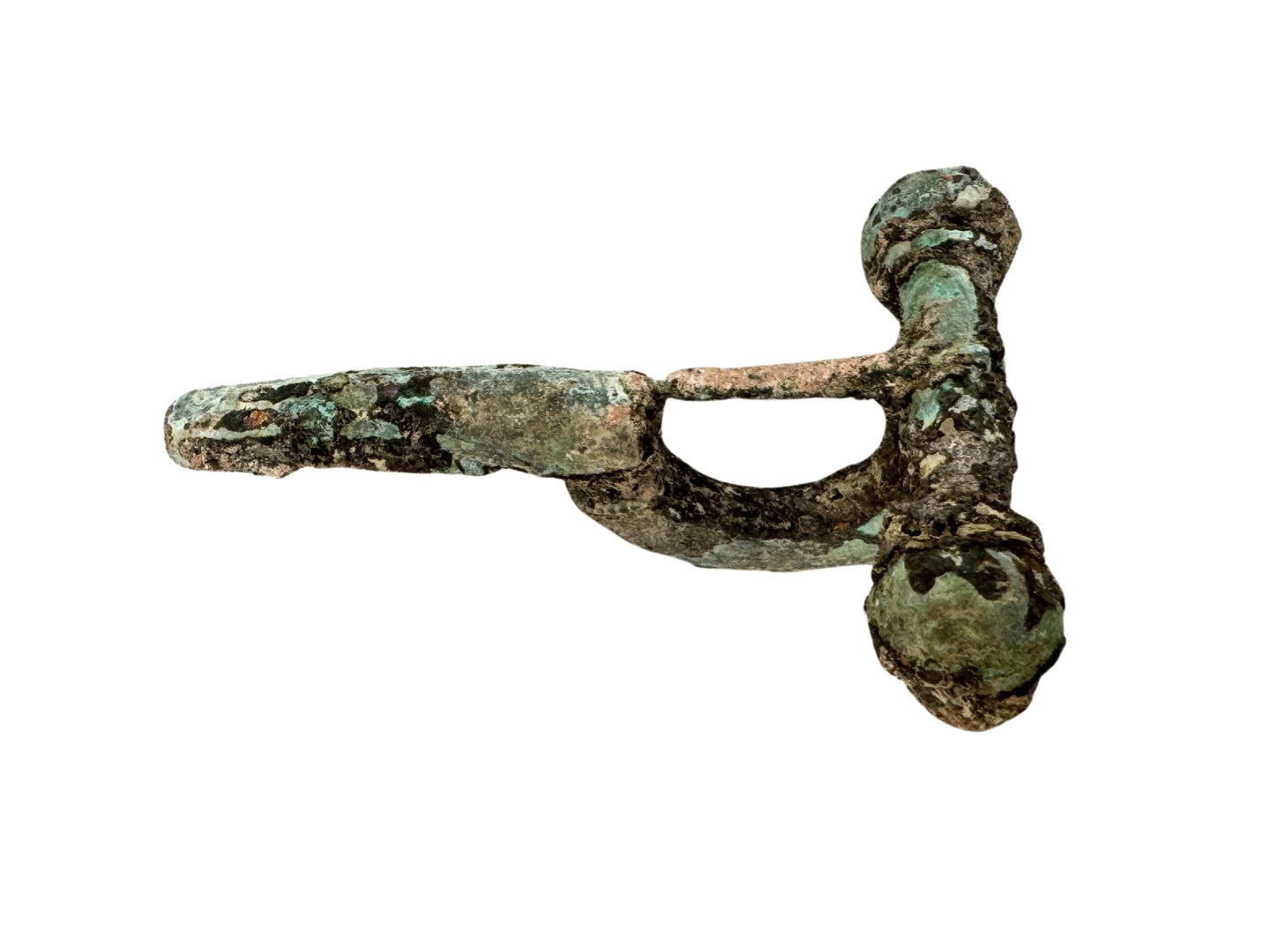 Bronze Roman Cross Bow Shaped Fibula Brooch