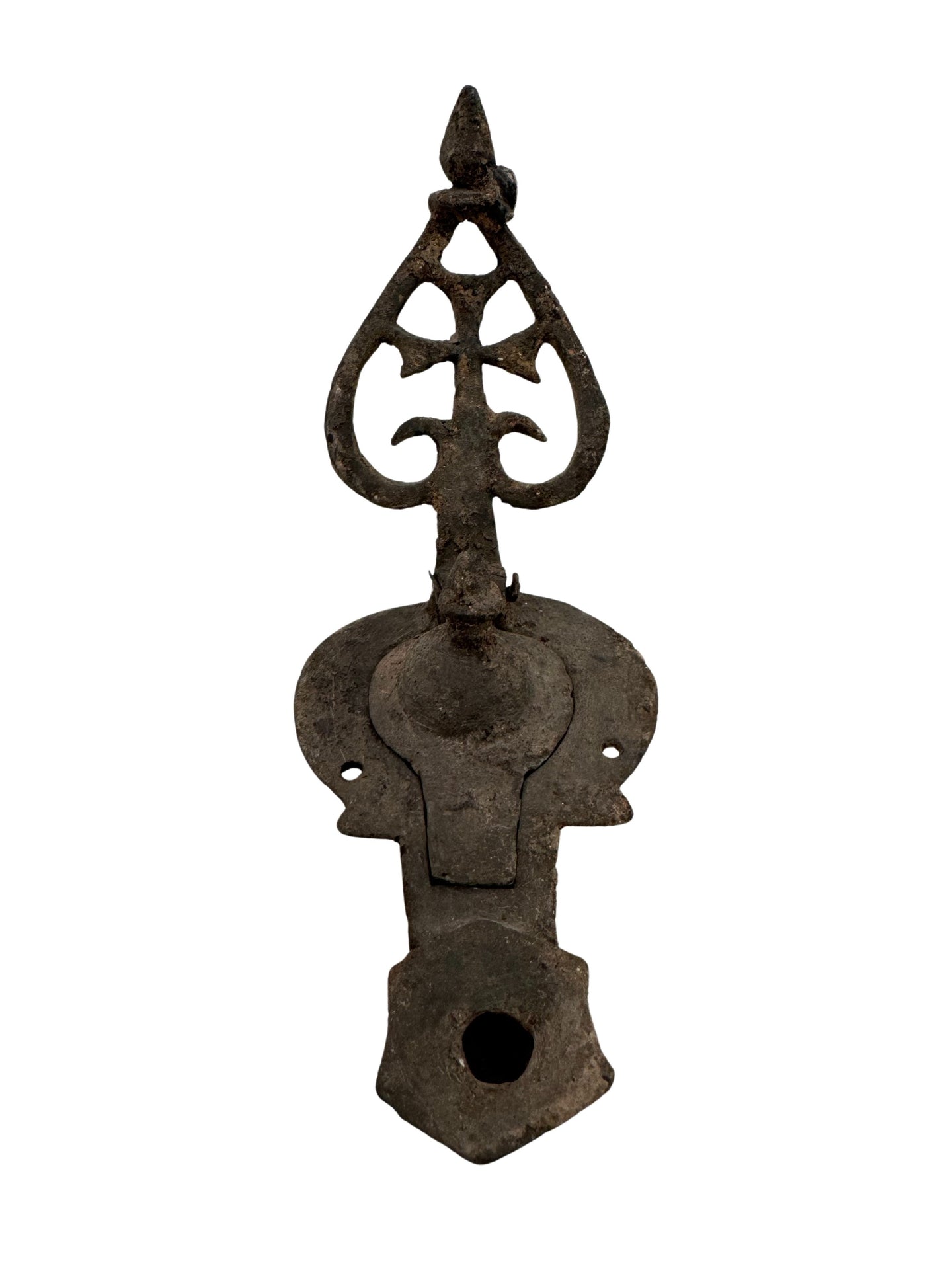 Ancient Byzantine Bronze Oil Lamp with cross