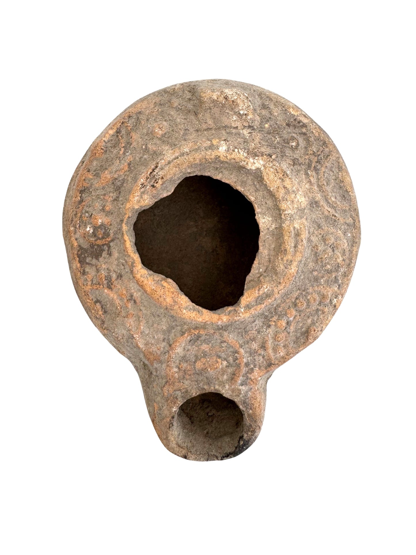 Terracotta Jewish decorated Oil Lamp