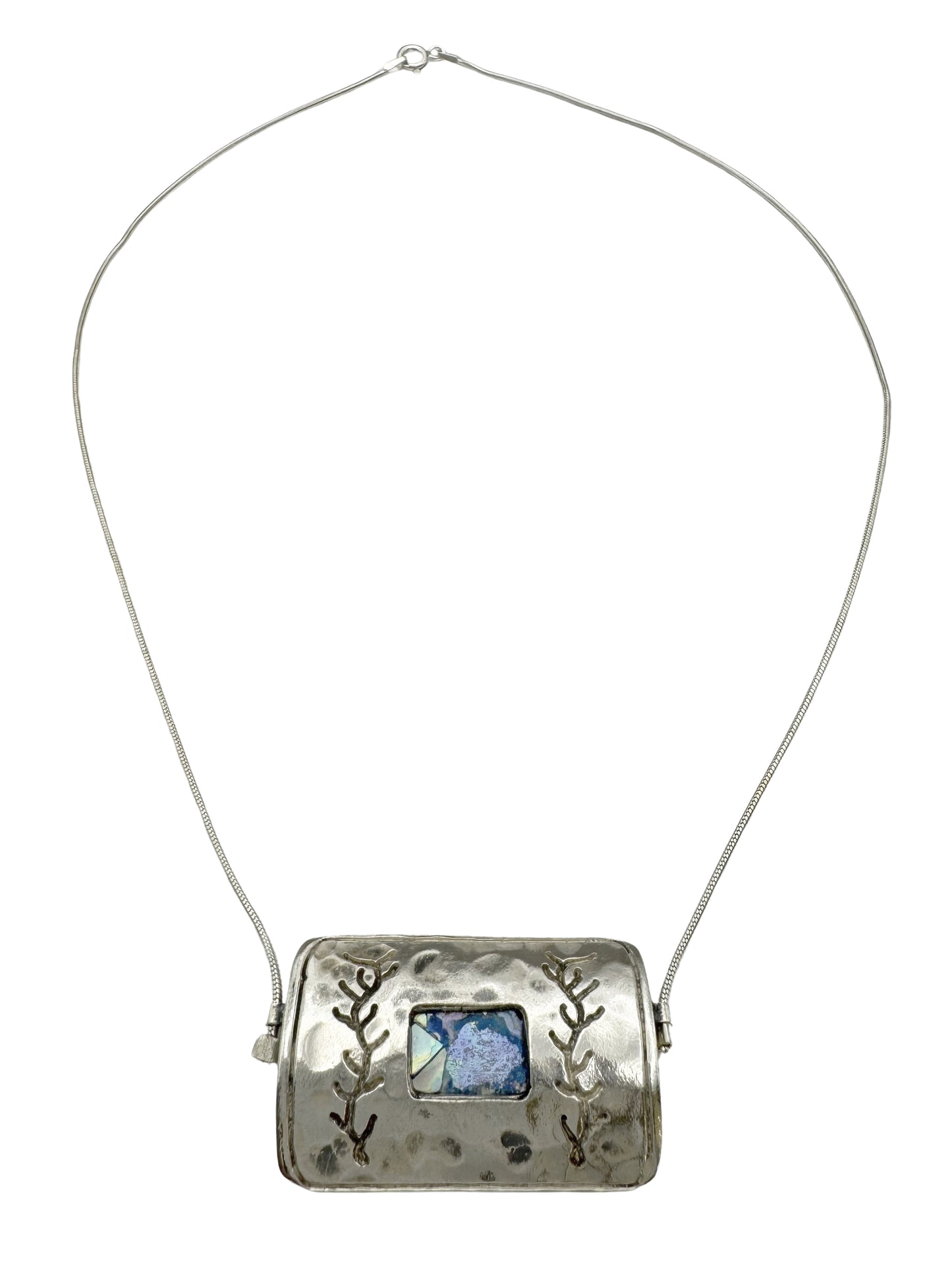Ancient Roman Glass Sterling Silver Necklace – “Branches of Time”