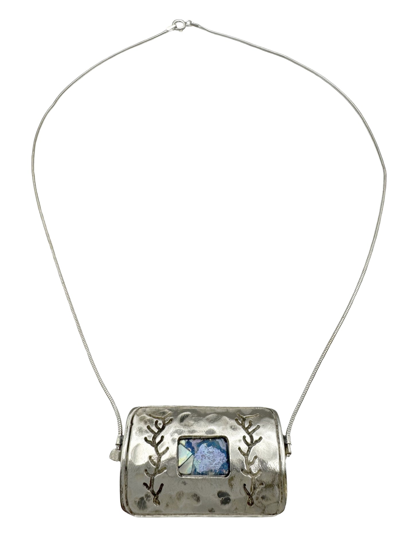 Ancient Roman Glass Sterling Silver Necklace – “Branches of Time”