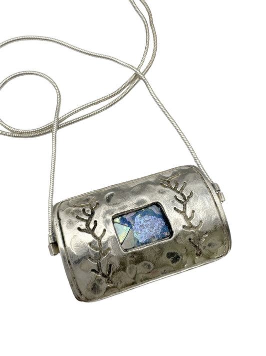 Ancient Roman Glass Sterling Silver Necklace – “Branches of Time”