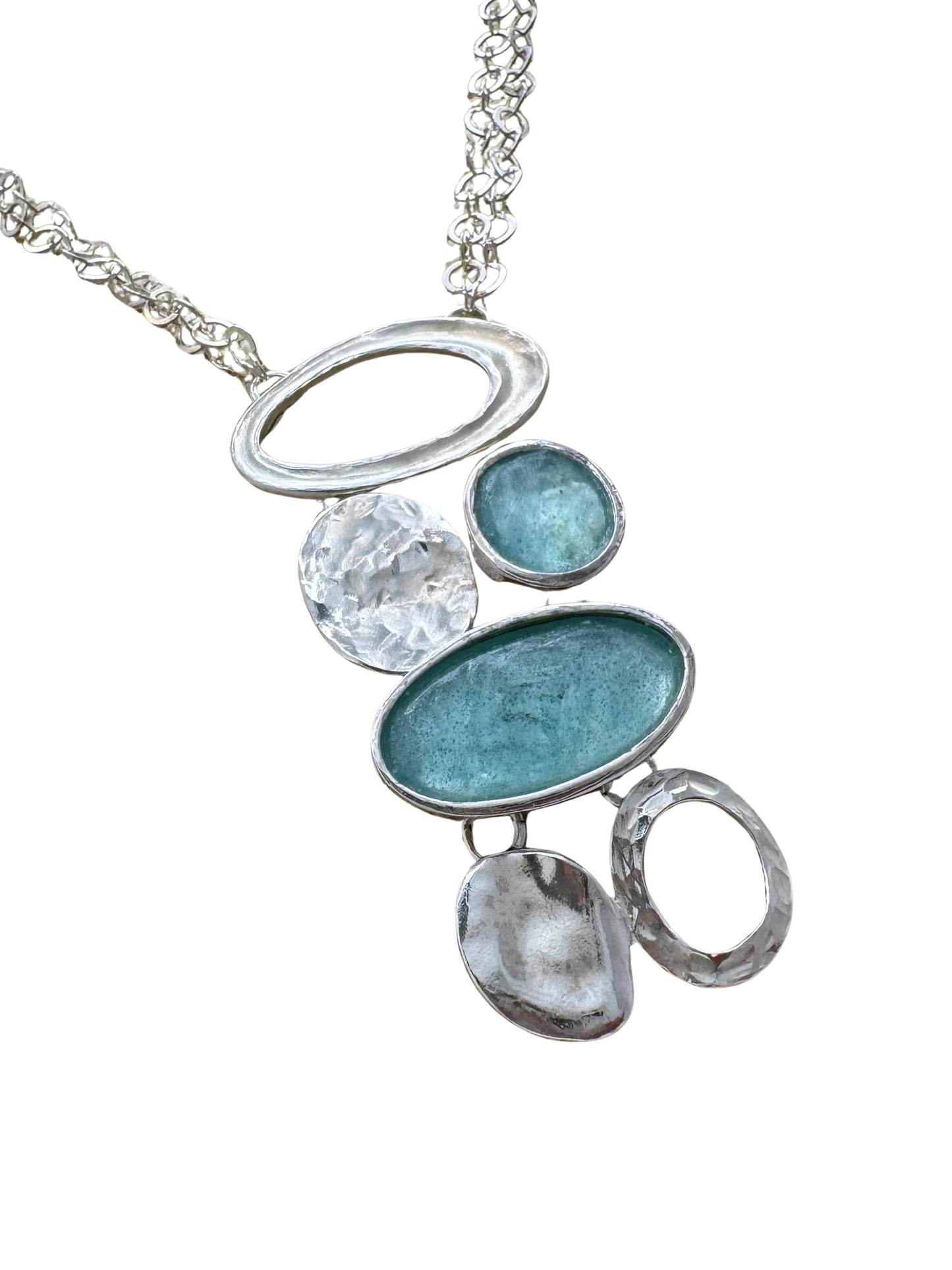 Ancient Roman Glass Sterling Silver Necklace – “Fragments of Eternity