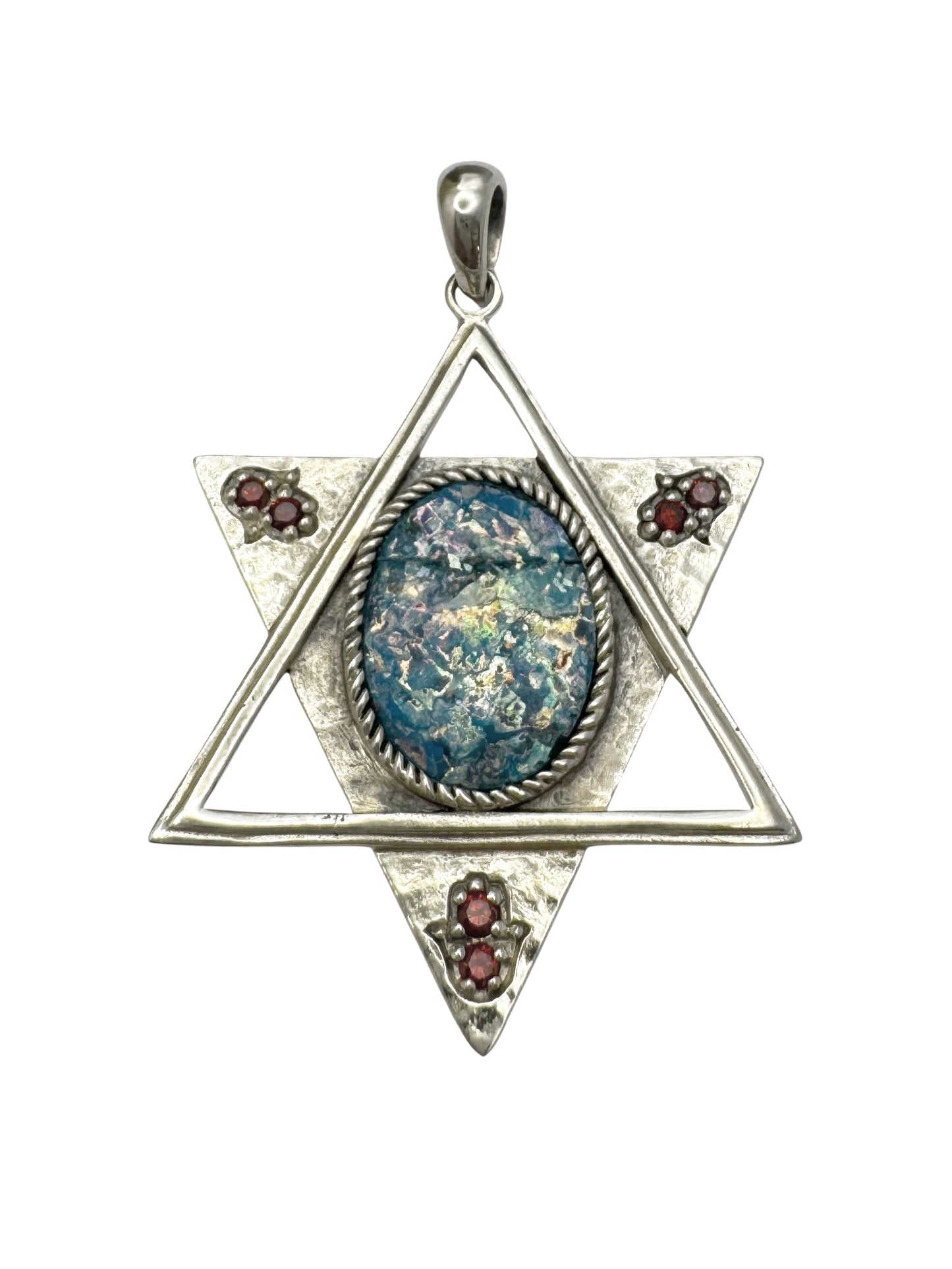 Ancient Roman Glass Sterling Silver Pendant – “Shield of Memory”