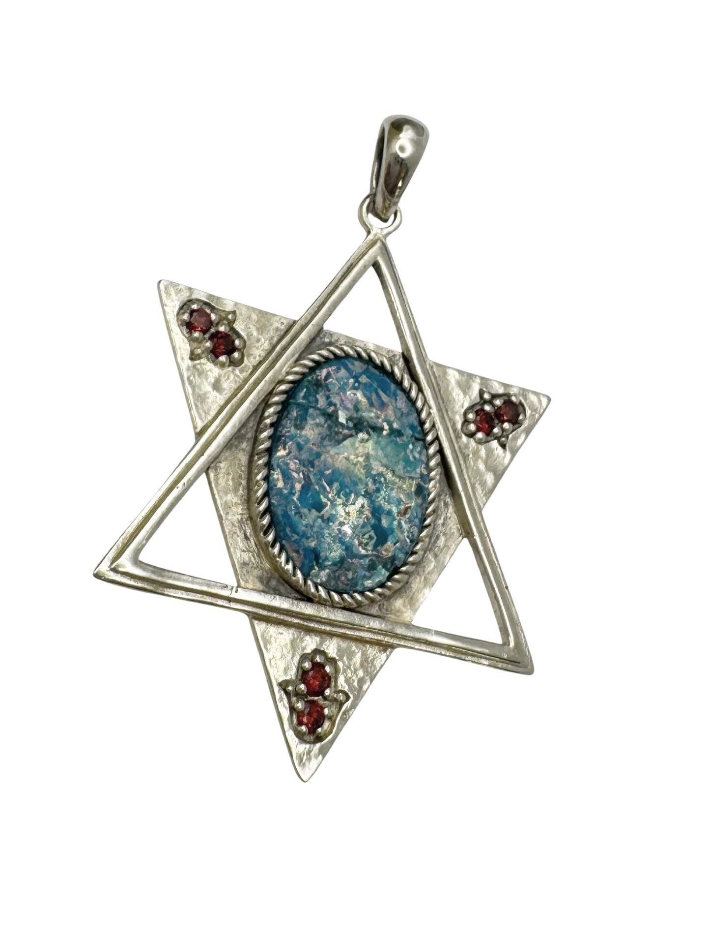 Ancient Roman Glass Sterling Silver Pendant – “Shield of Memory”