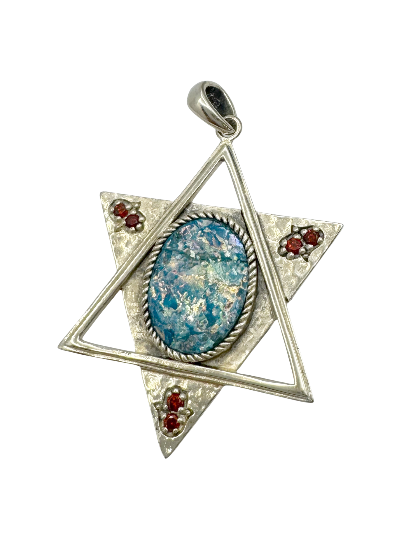 Ancient Roman Glass Sterling Silver Pendant – “Shield of Memory”