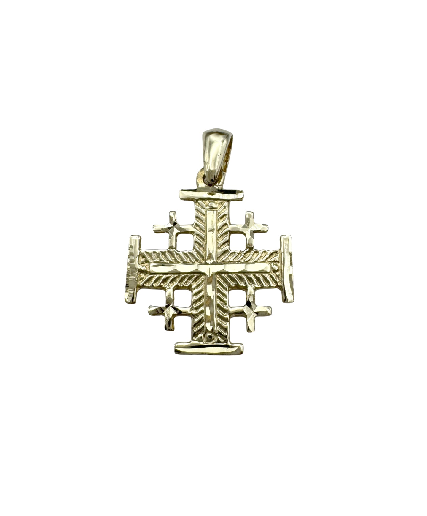 14K Gold Jerusalem Cross Pendant – A Sacred Symbol of Faith and Heritage