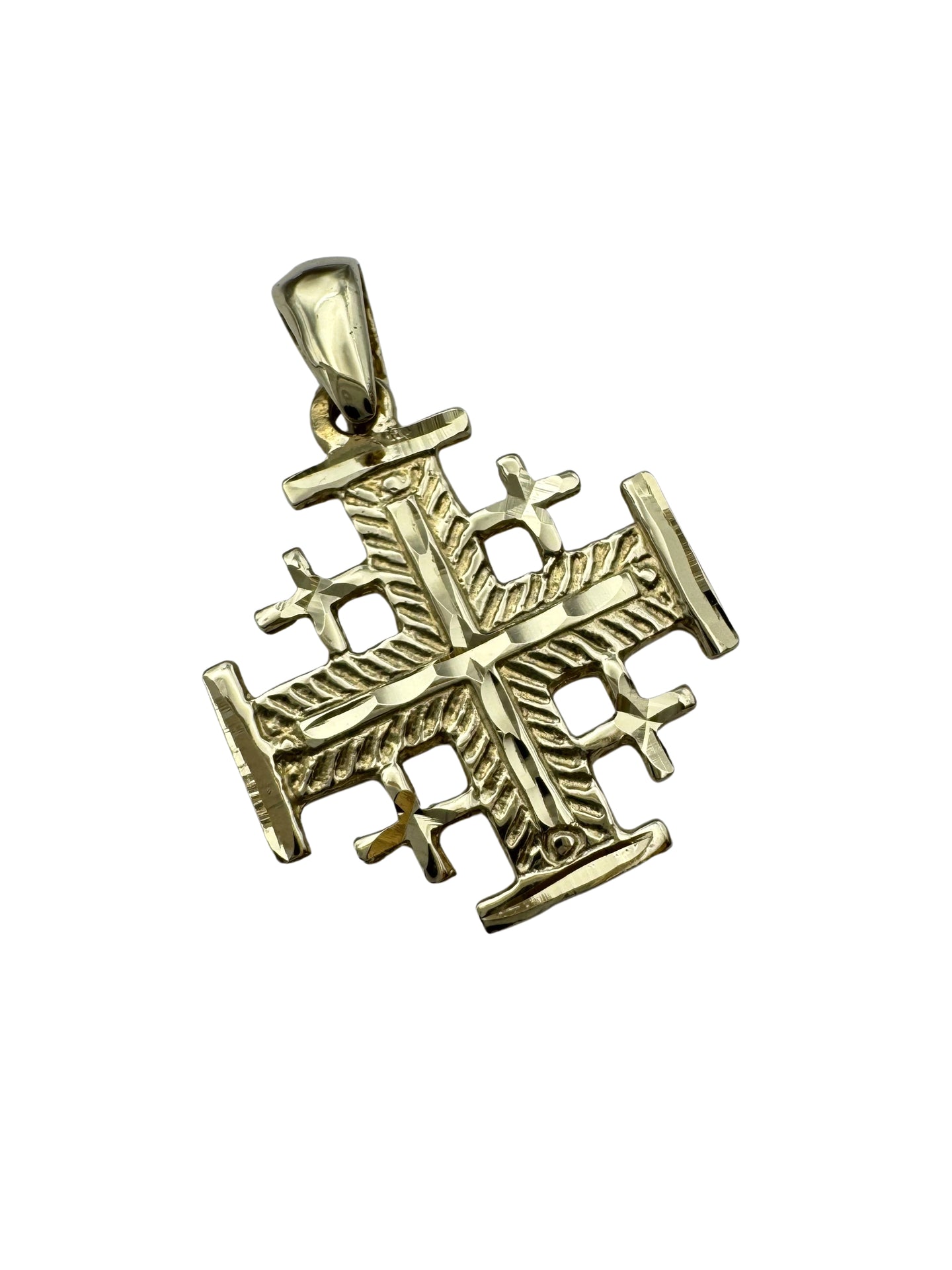 14K Gold Jerusalem Cross Pendant – A Sacred Symbol of Faith and Heritage