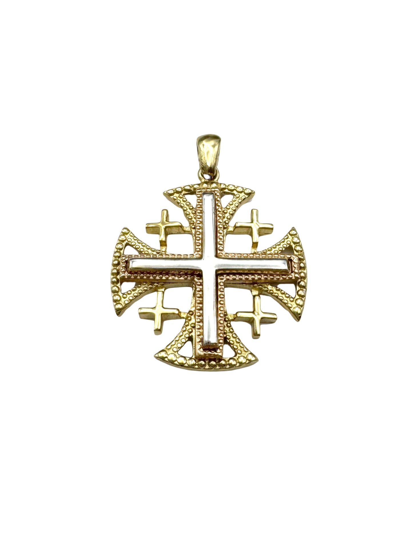 14K Gold Jerusalem Cross Pendant – A Timeless Symbol of Faith and Legacy