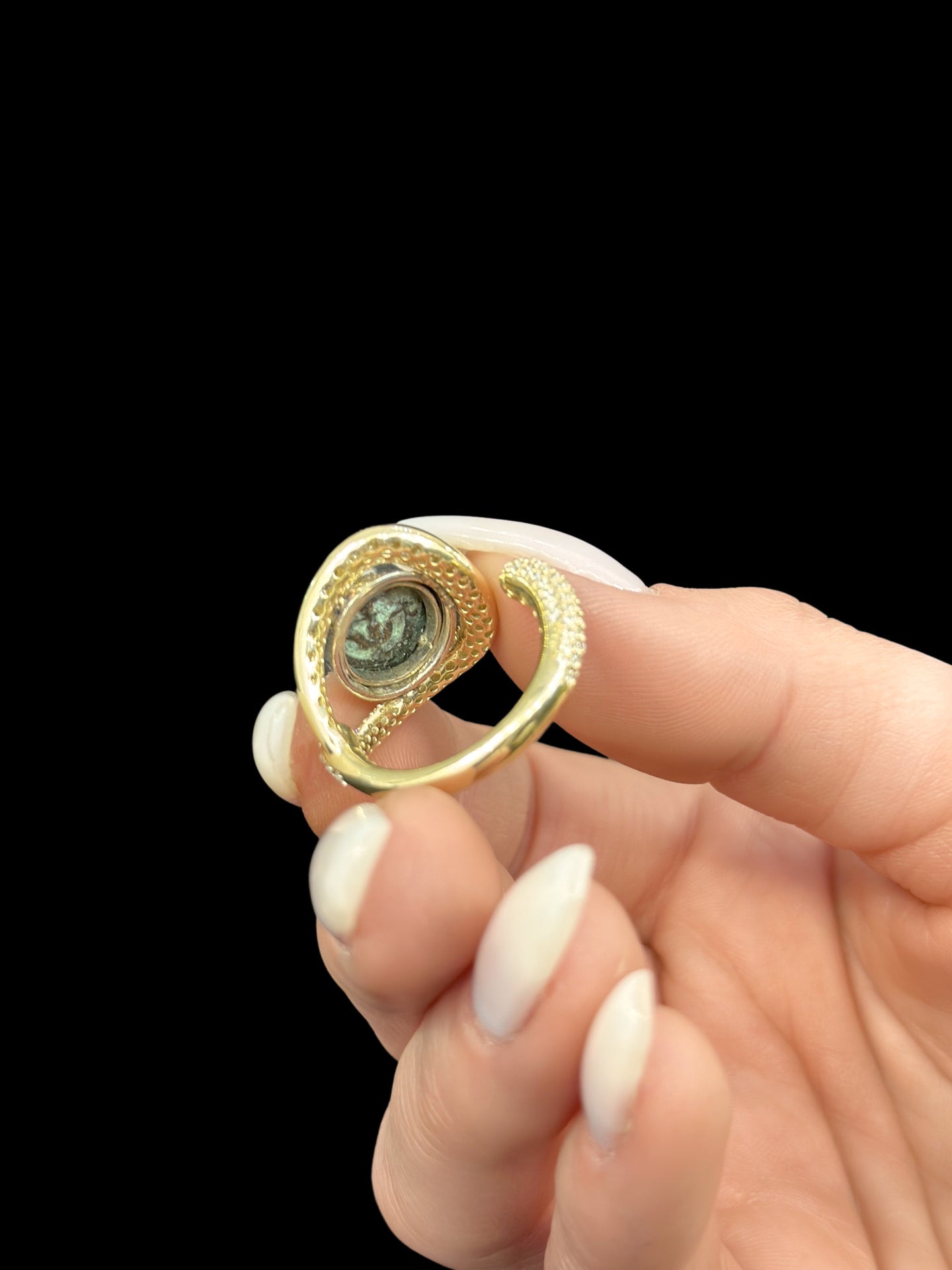 Ancient Widow’s Mite Jewish Maccabean Coin Set in 14k Gold Ring