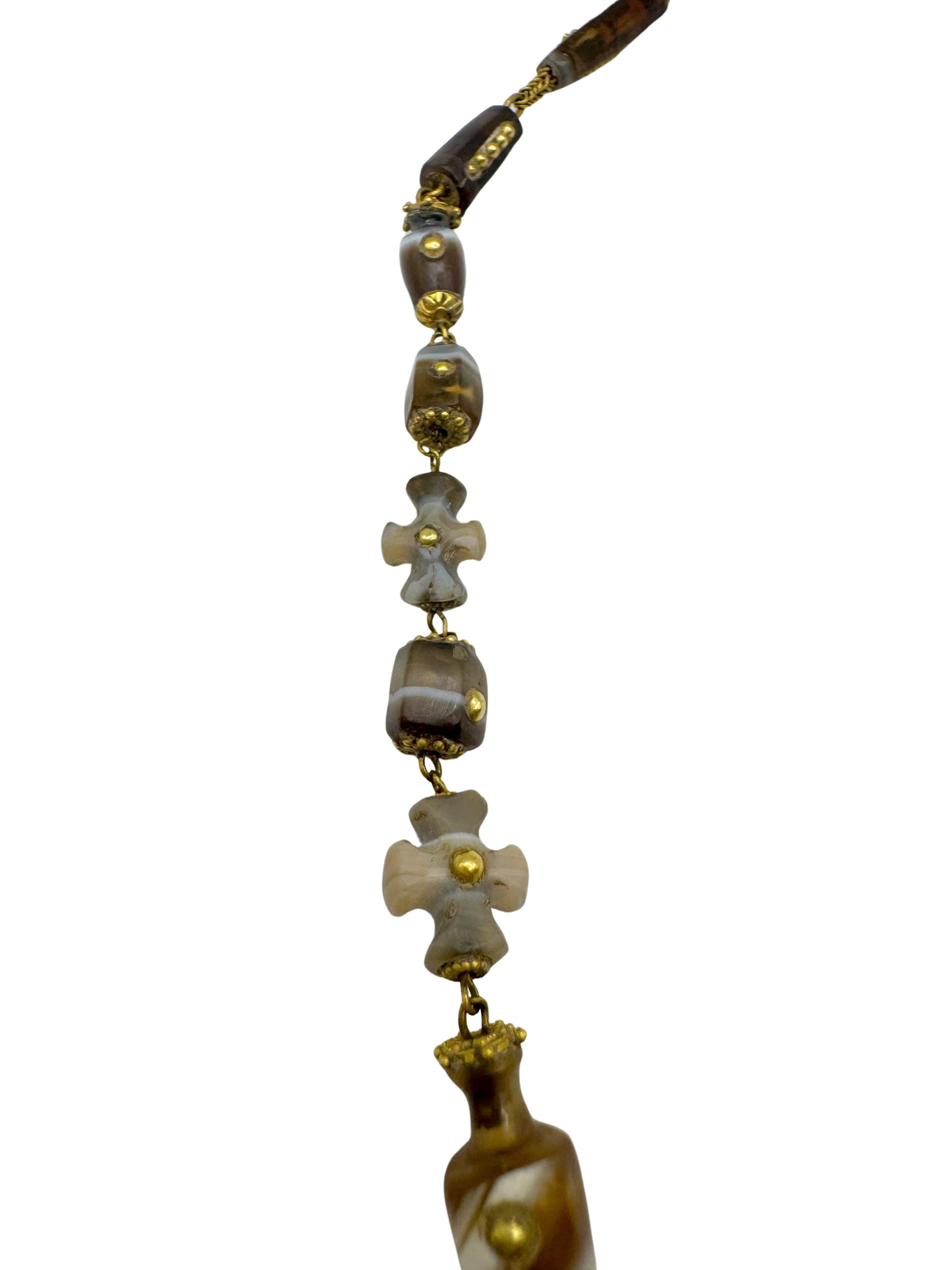 Royal 12th‑Century Crusader Gold & Agate “Lion of Jerusalem” Necklace