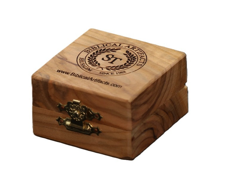 Authentic Ancient Roman Bronze Coin of Emperor Constantine I (c. 330 AD) in Handcrafted Olive Wood Gift Box