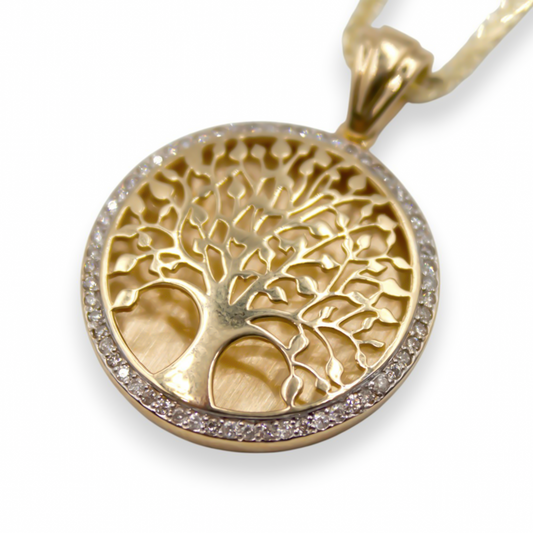 Tree of Life Pendant – 14K Gold & 60 Natural Diamonds