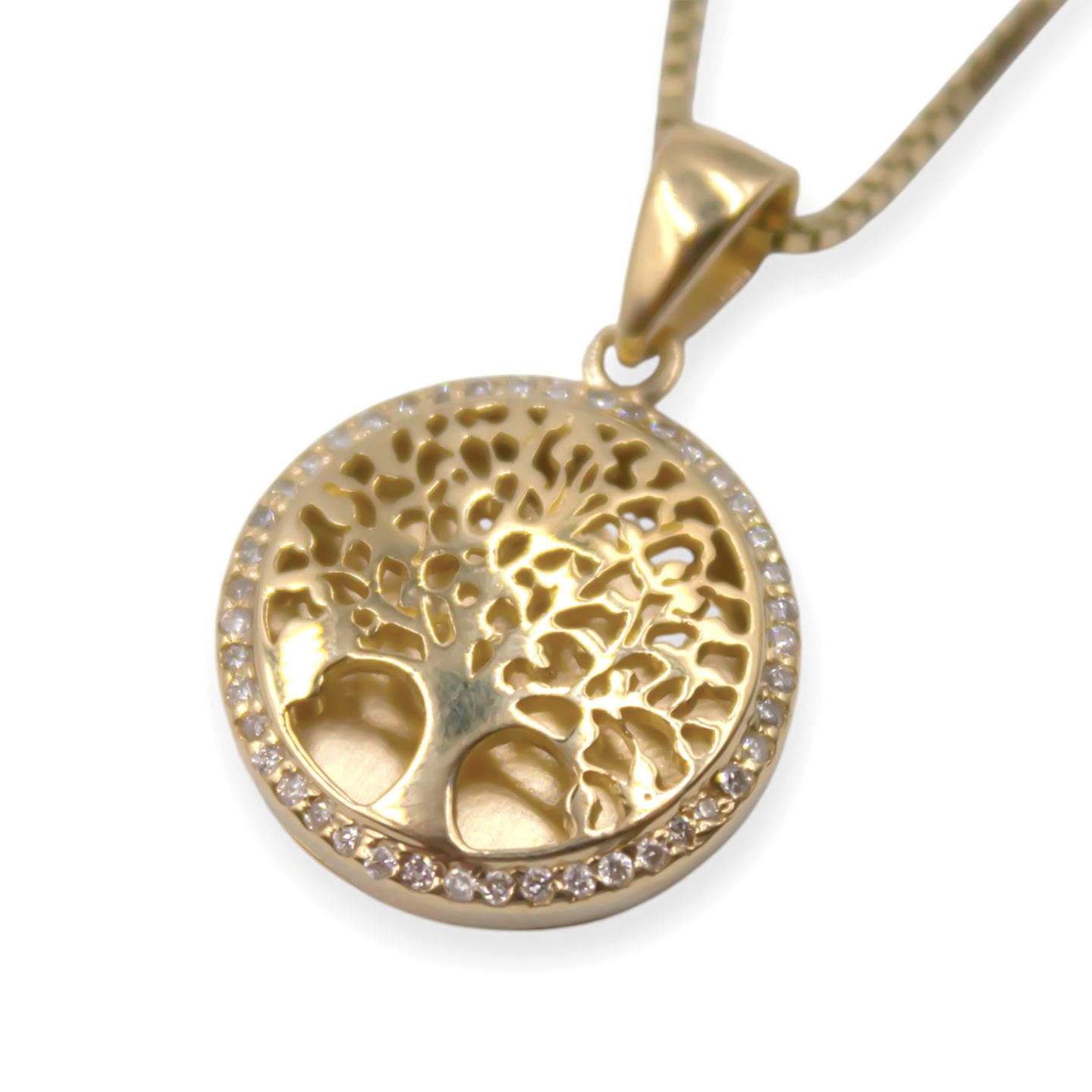 14K Tree of Life Pendant – 44 Natural Diamonds