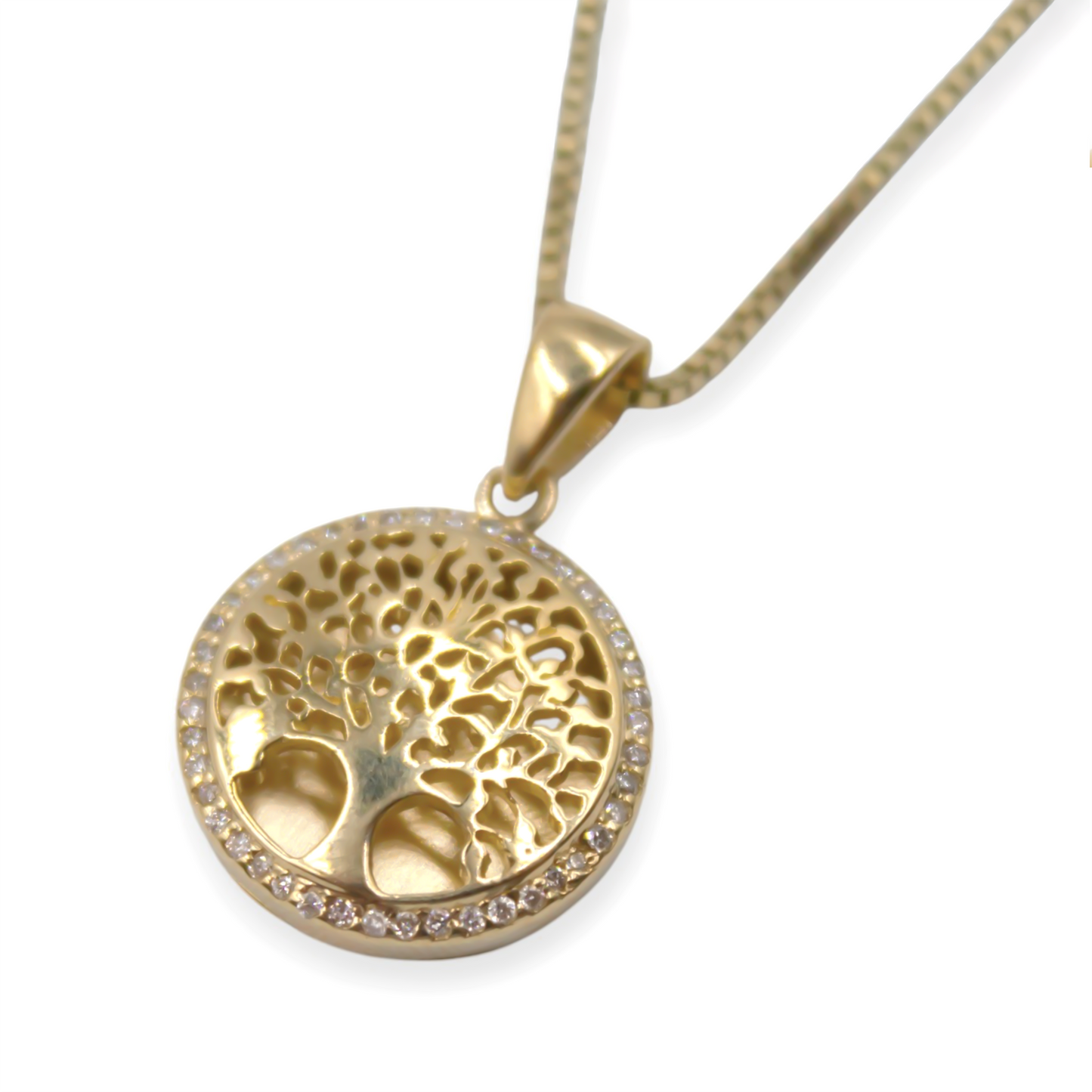 14K Tree of Life Pendant – 44 Natural Diamonds
