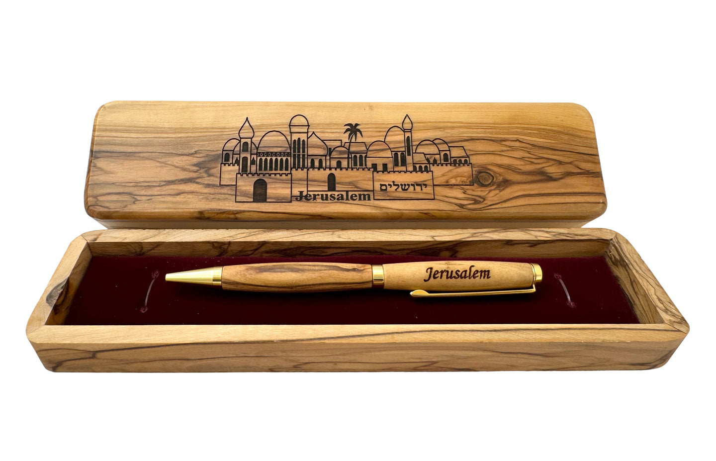 Handcrafted Olive Wood Pen Set